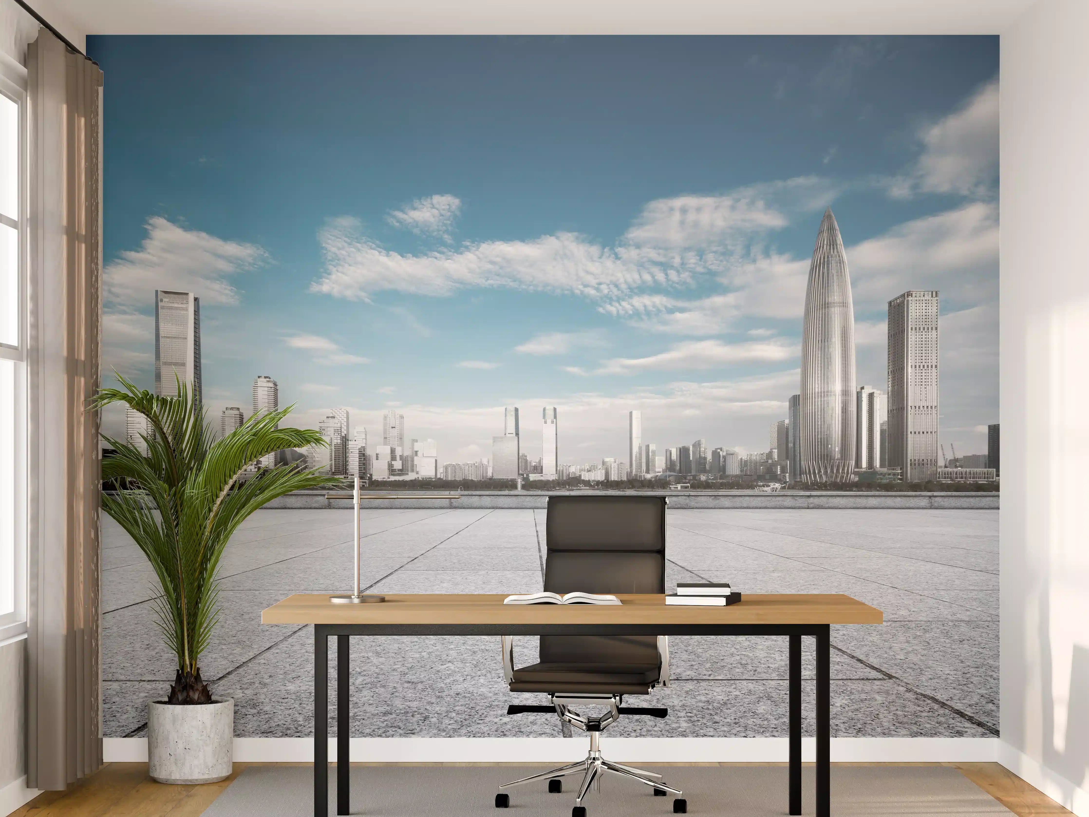 Büro Wandgestaltung - Modernem Stadtbild in Shenzhen