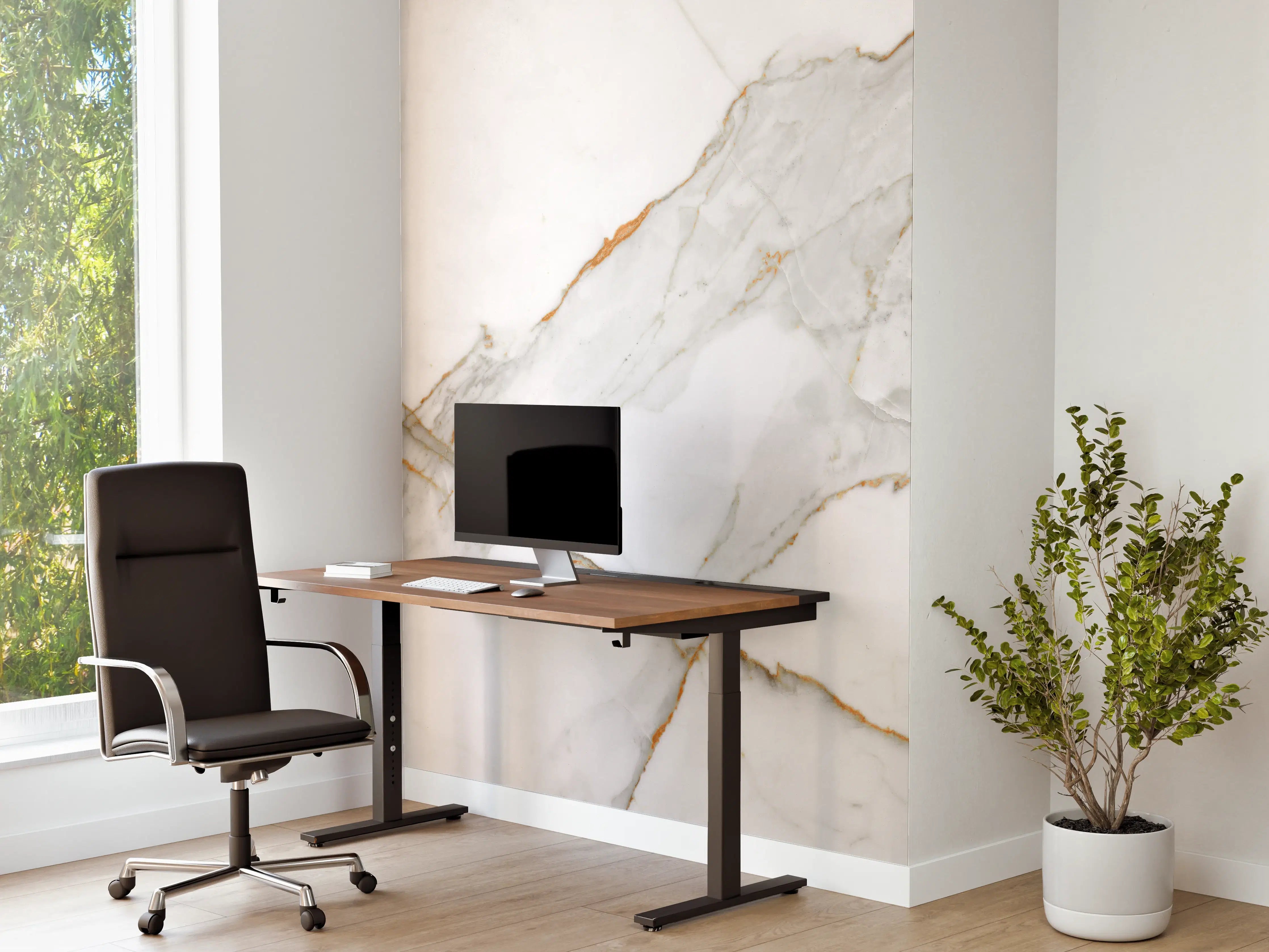 Büro Wandgestaltung - Moderner Weiß-Grauer Marmor