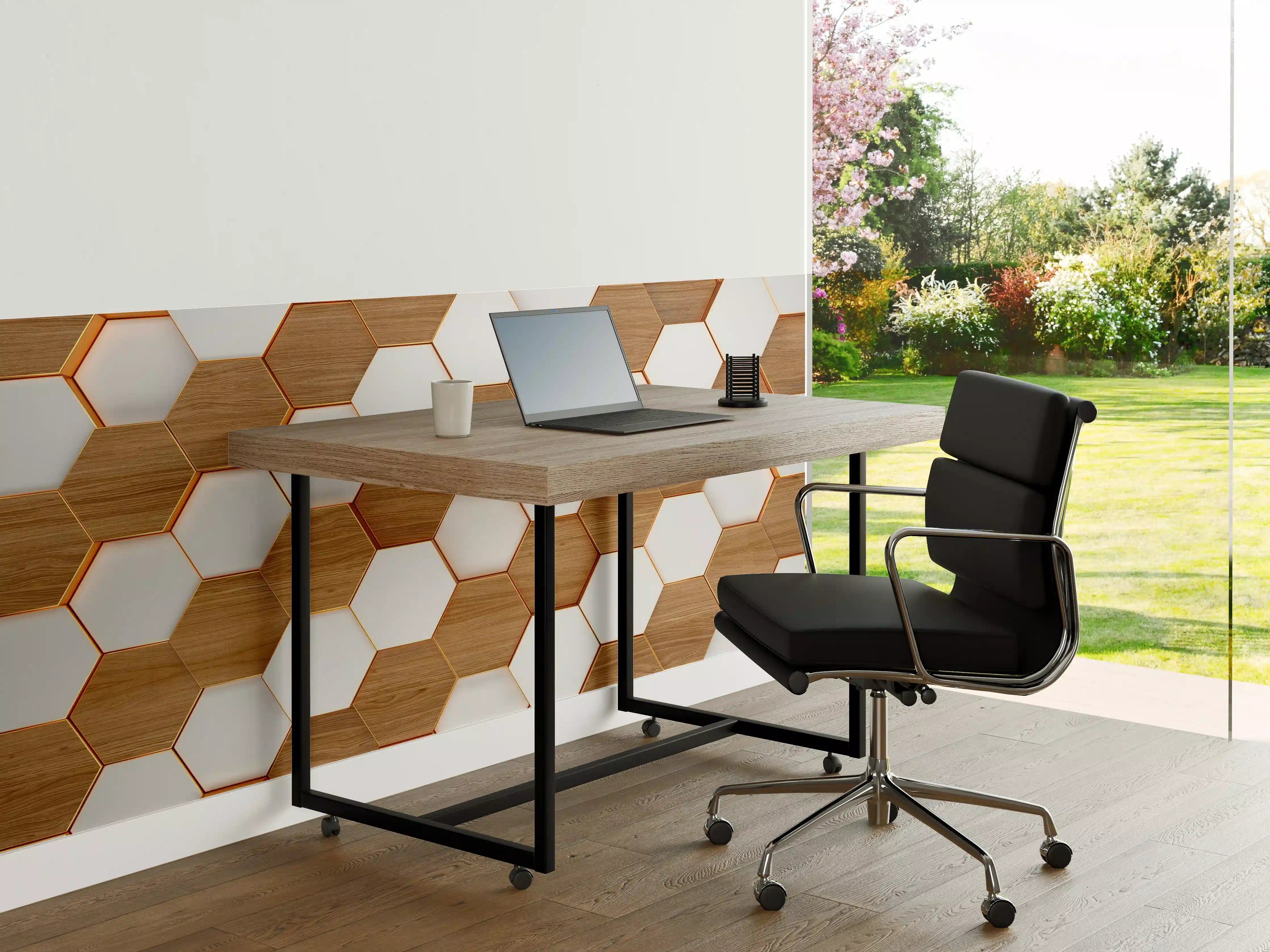 Büro Wandgestaltung - Modernes Hexagon Muster Weiß