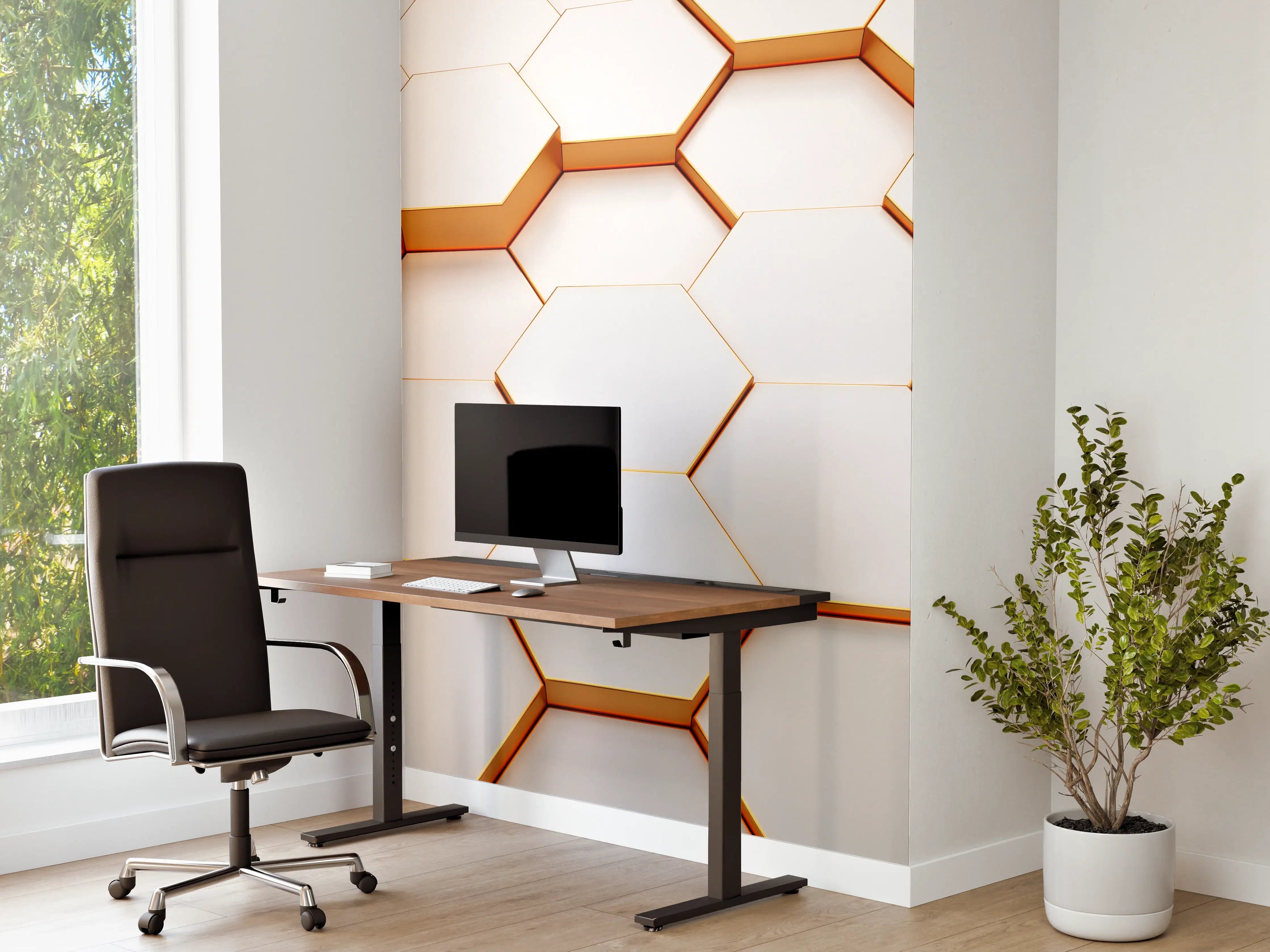 Büro Wandgestaltung - Modernes Sechseck Muster