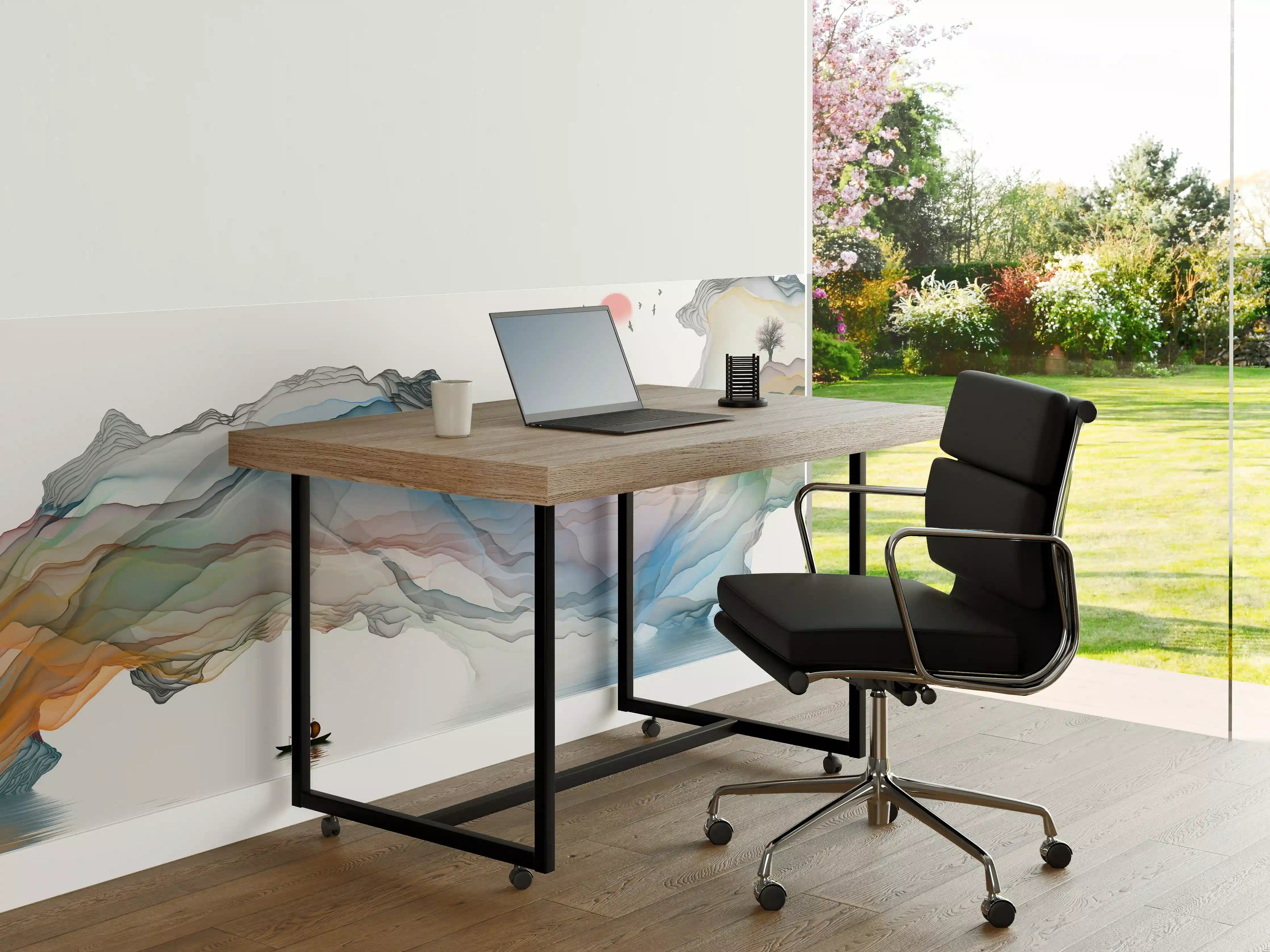Büro Wandgestaltung - Modernes Wasserfarben Gemälde Boot Vögel See