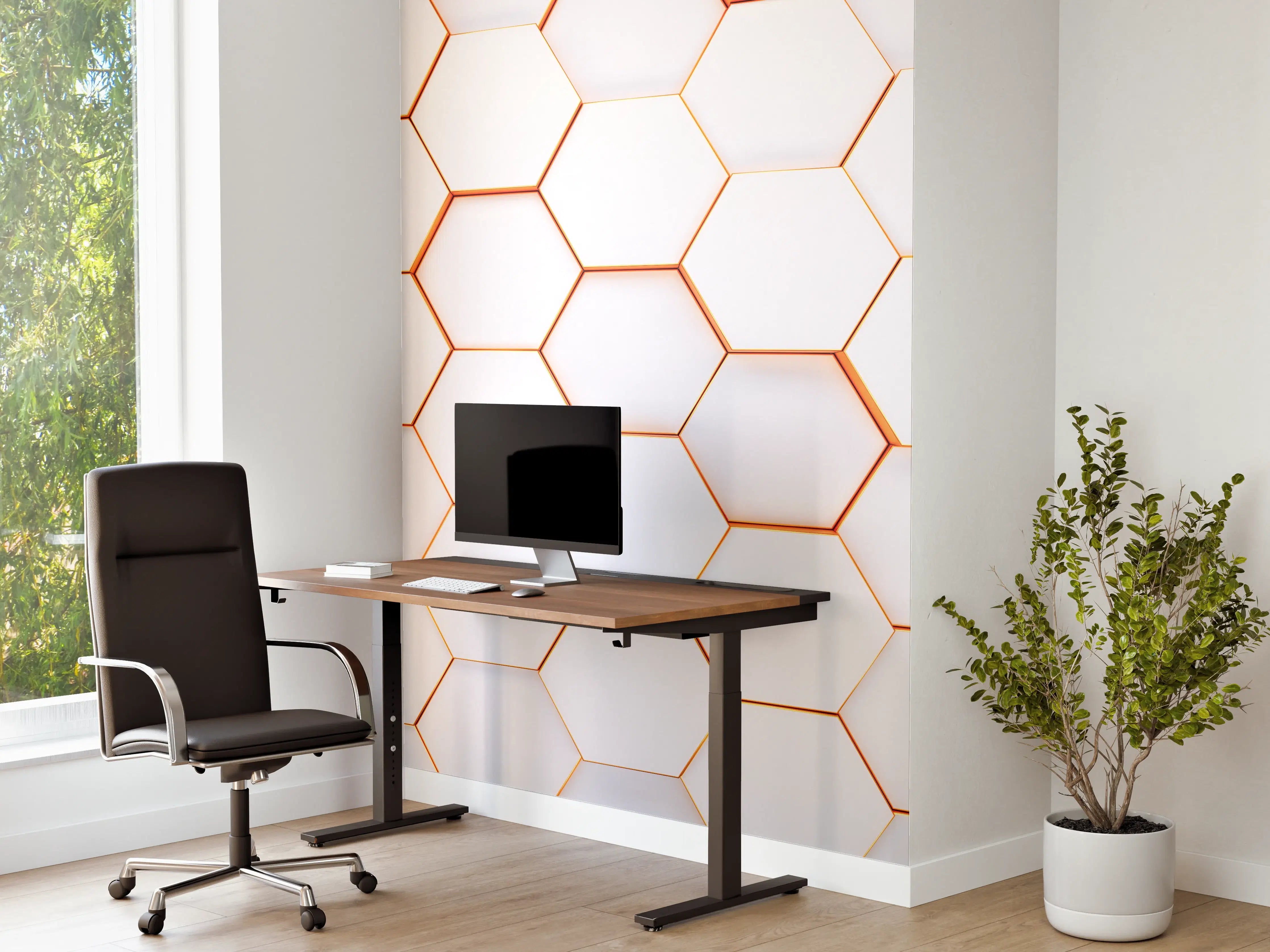 Büro Wandgestaltung - Modernes sechseckiges Hintergrundmuster