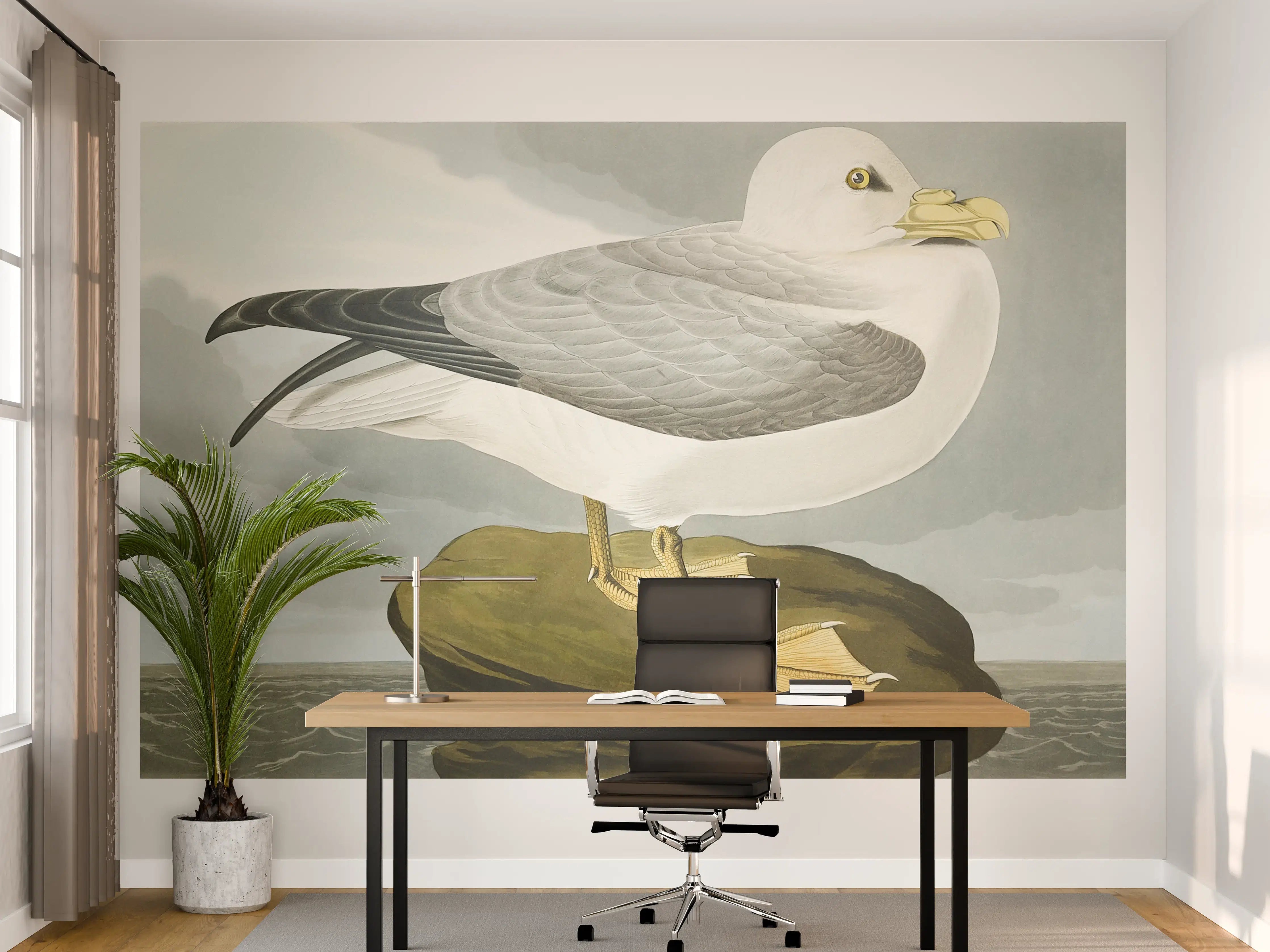 Büro Wandgestaltung - Möwe im Meer - Robert Havell 