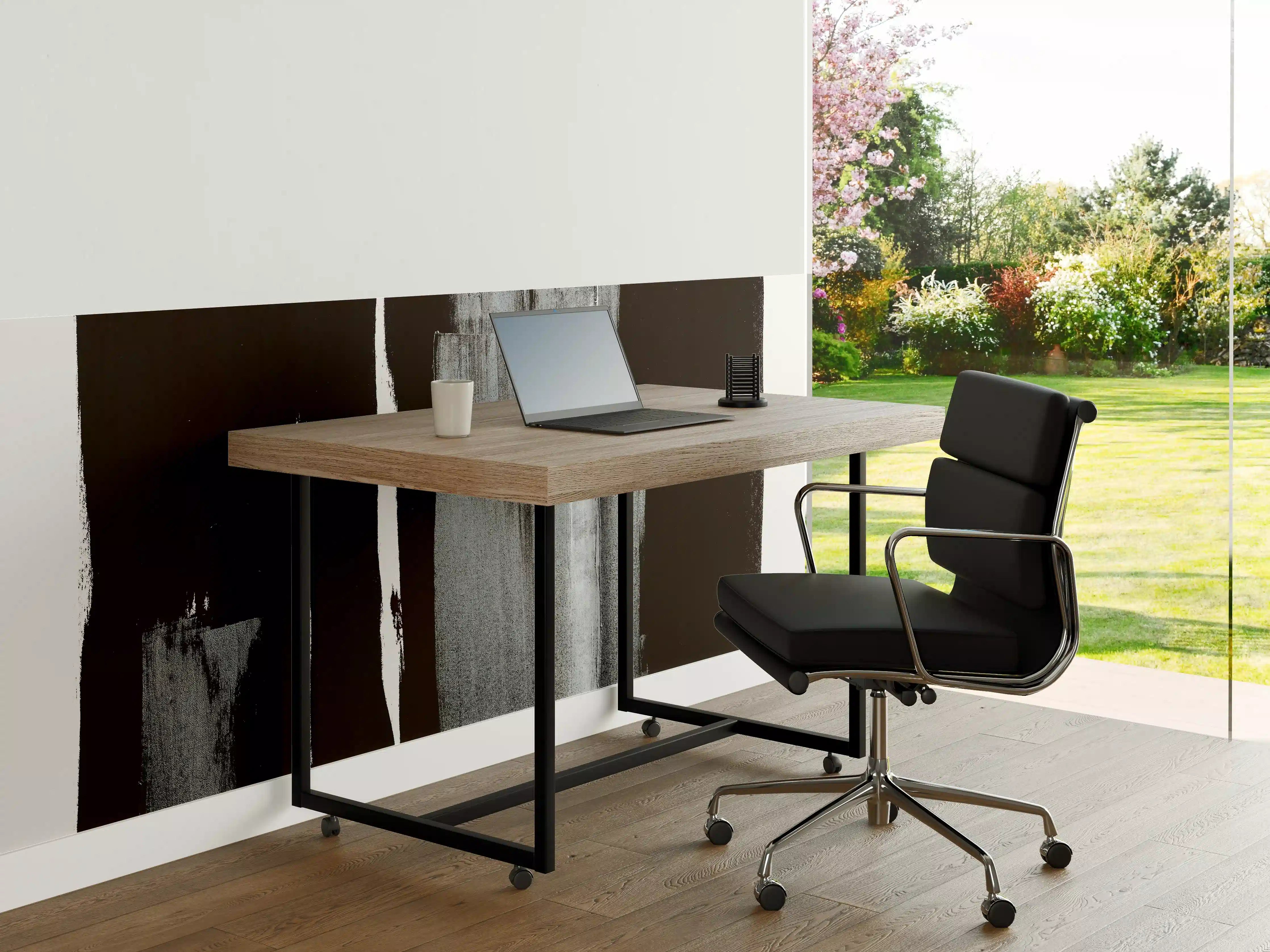 Büro Wandgestaltung - Monochrome Abstraktion Grau Schwarz