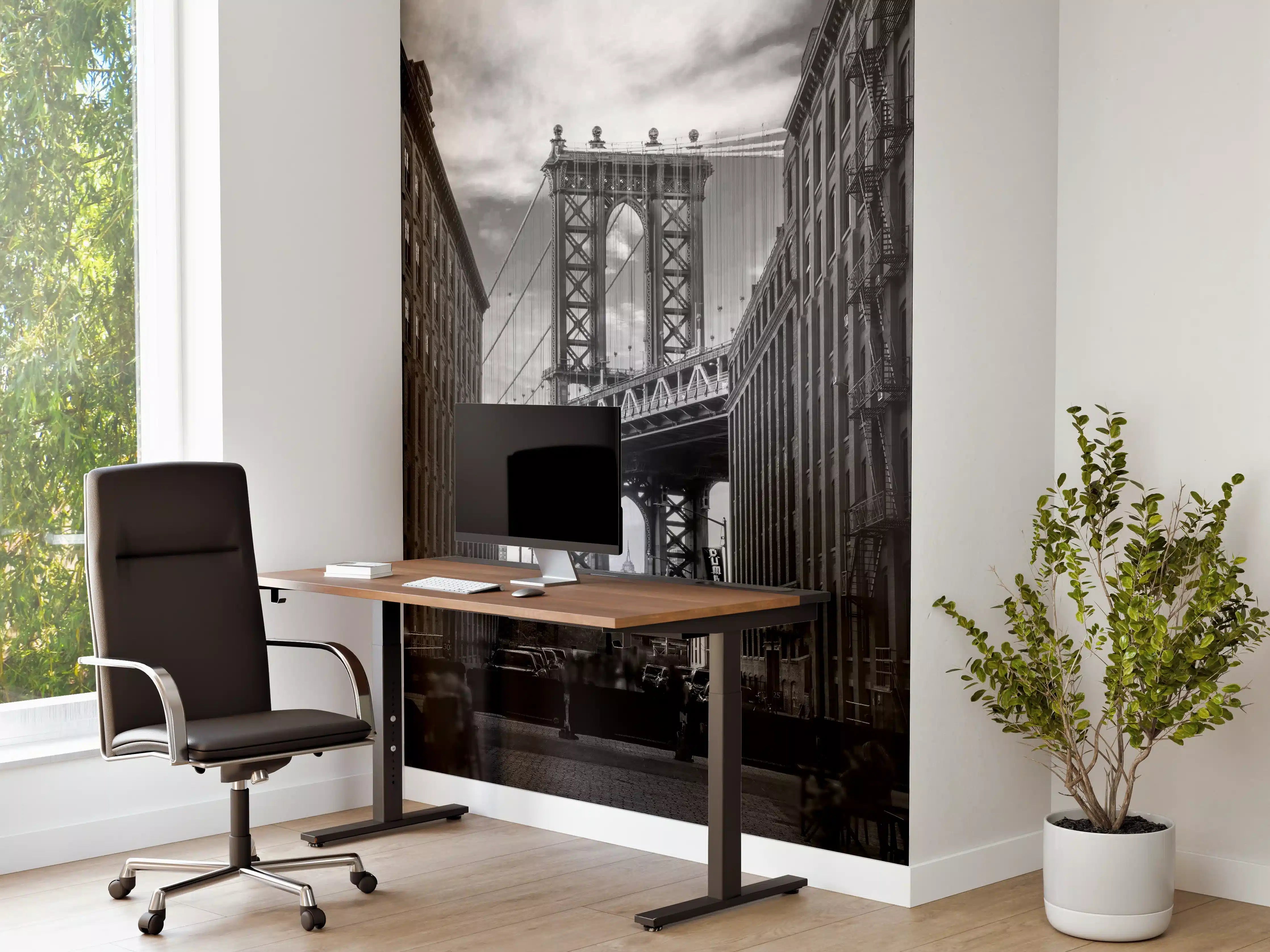 Büro Wandgestaltung - Monochrome NYC Brückenszene