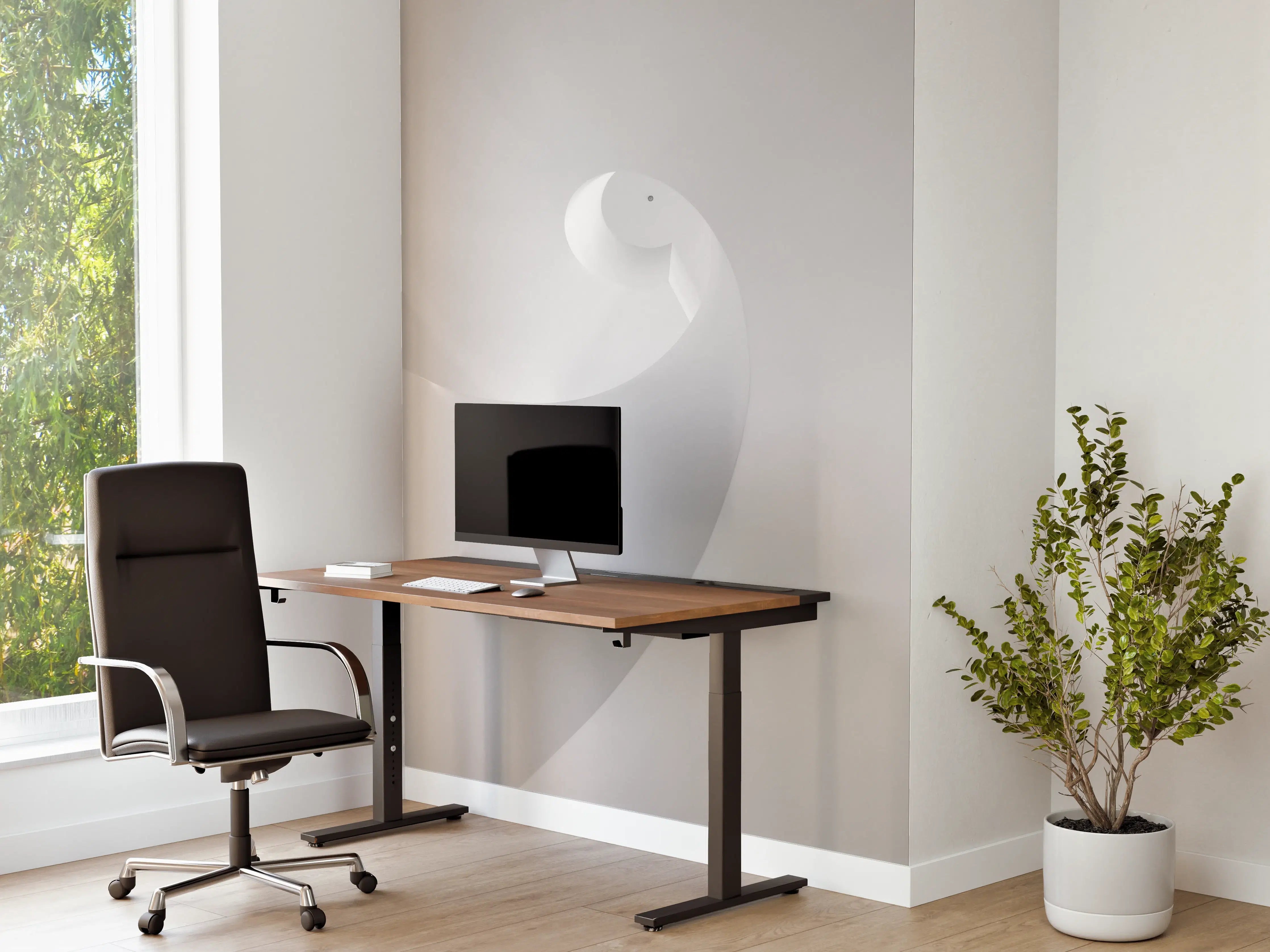 Büro Wandgestaltung - Monochrome Spiral-Treppe