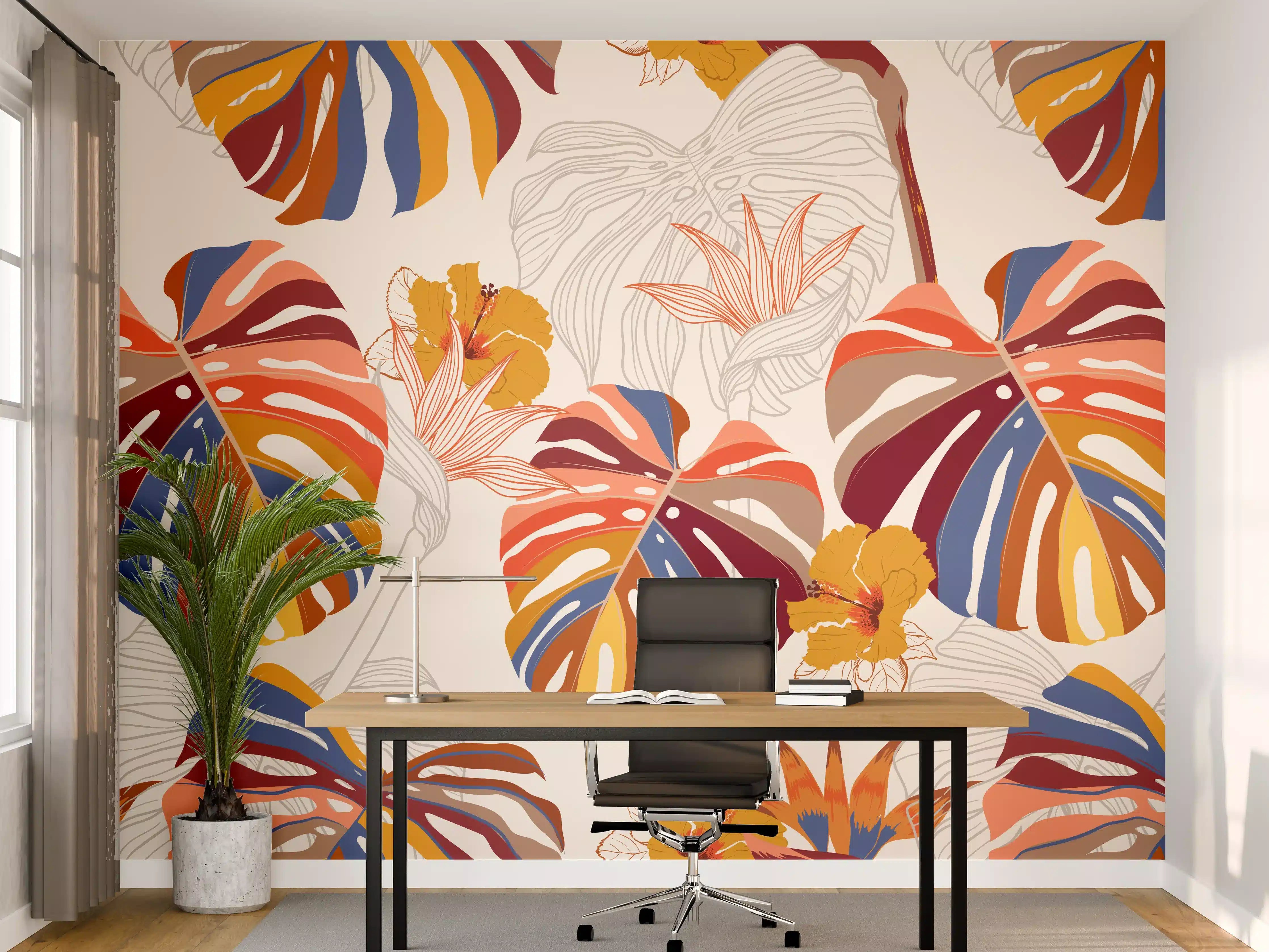 Büro Wandgestaltung - Monstera Sunkiss Tropic