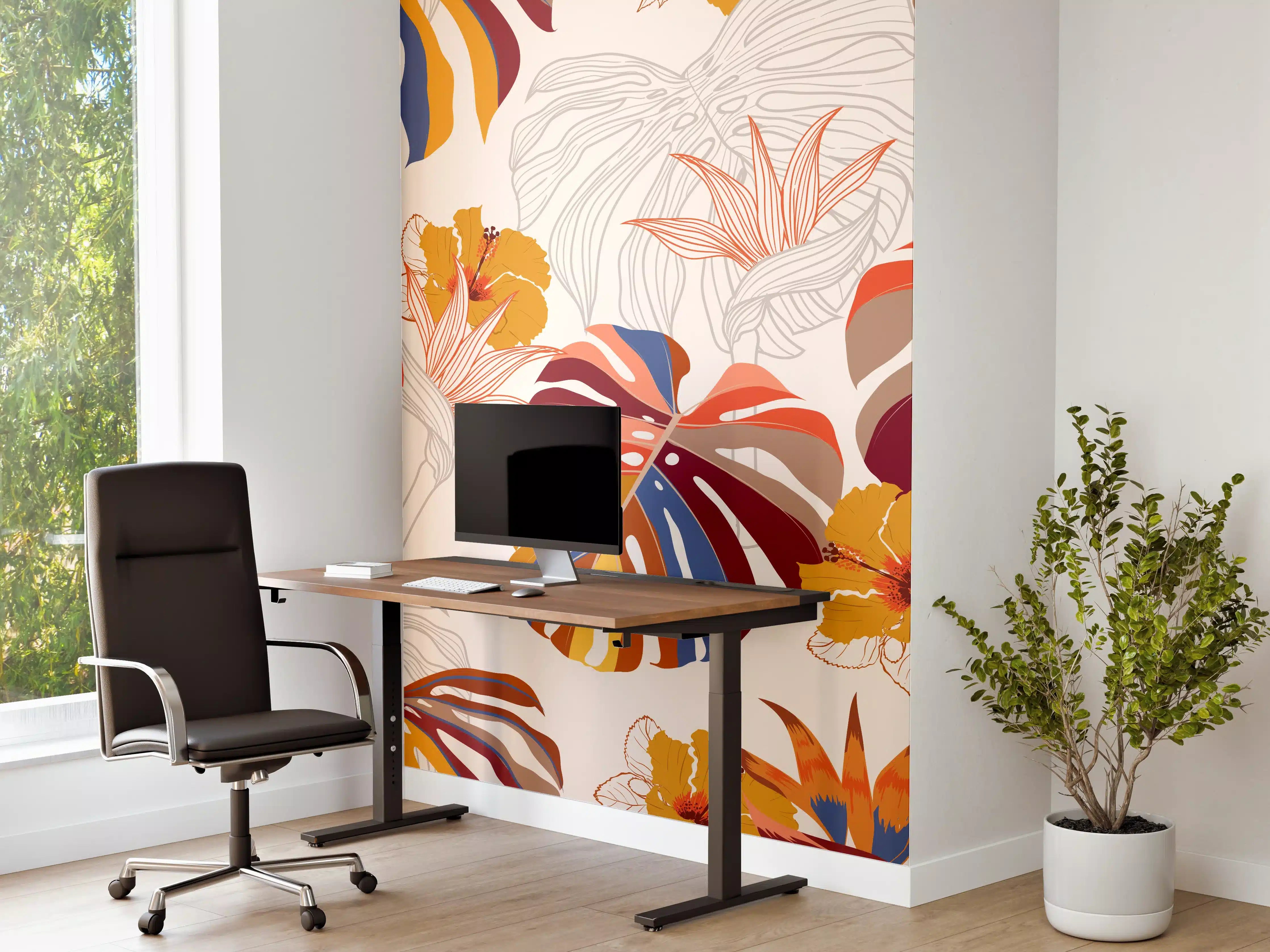 Büro Wandgestaltung - Monstera Sunkiss Tropic