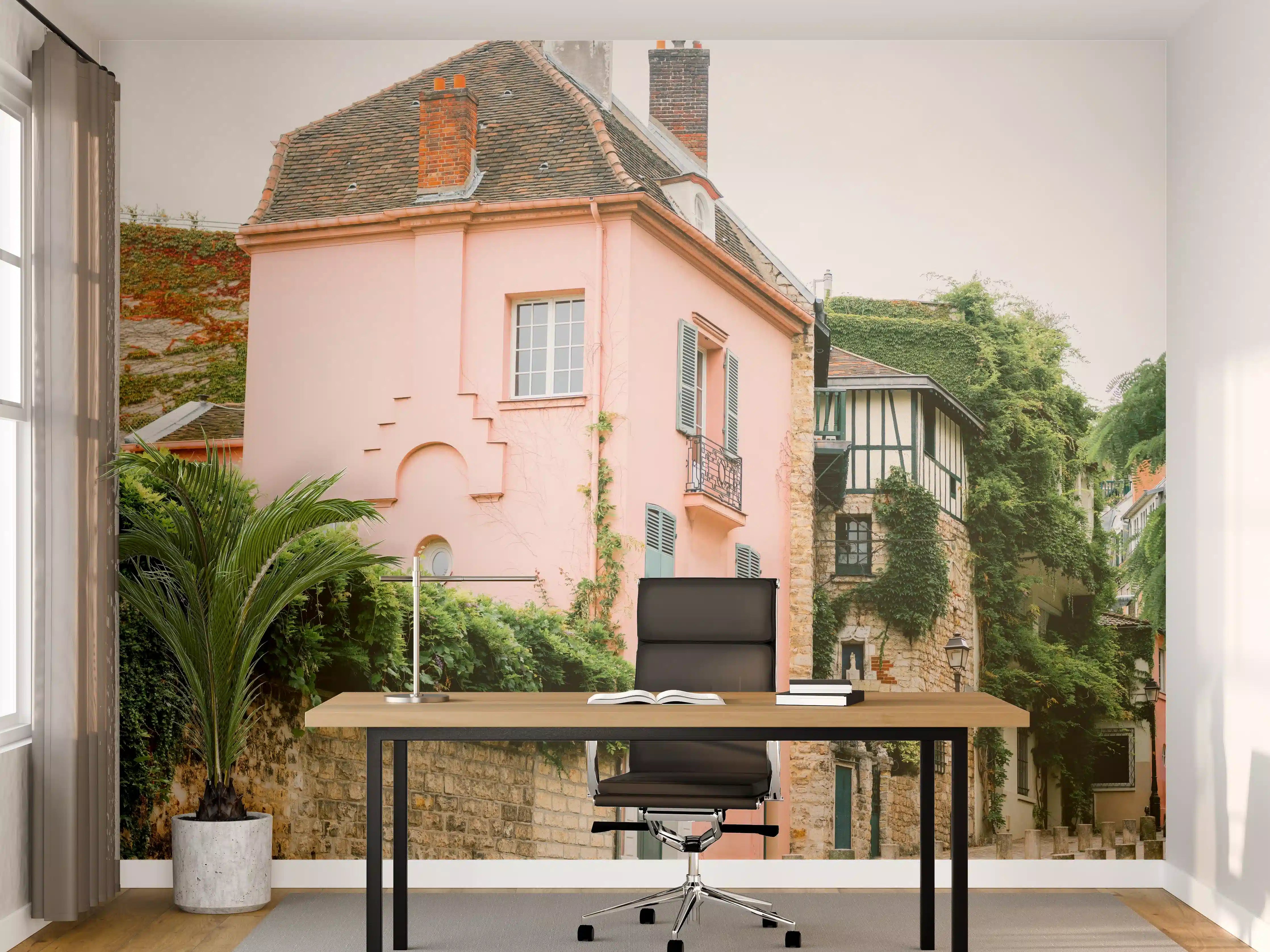 Büro Wandgestaltung - Montmartre Rosa Haus Fotografie
