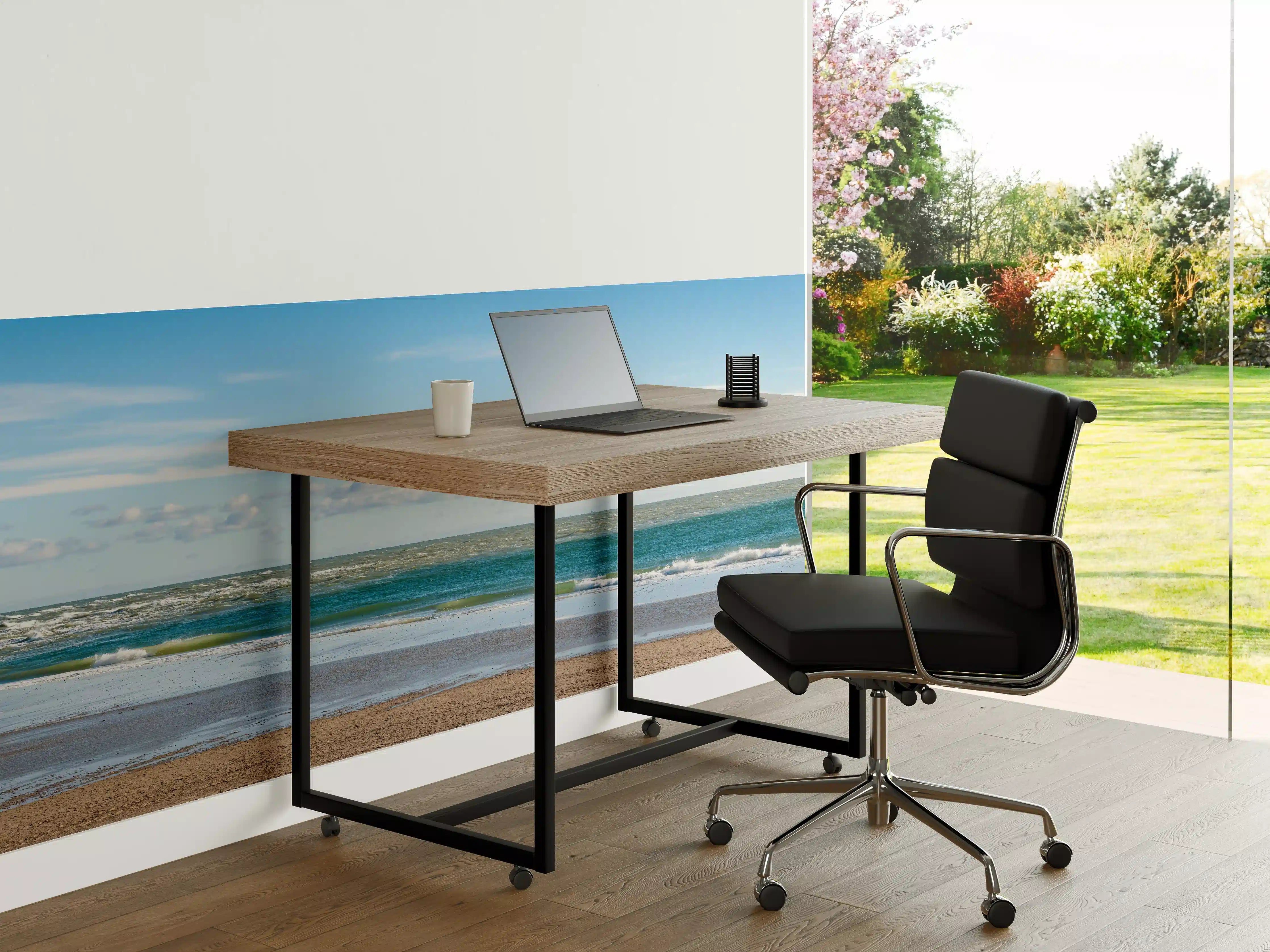 Büro Wandgestaltung - Morgennebel am grauen Strand