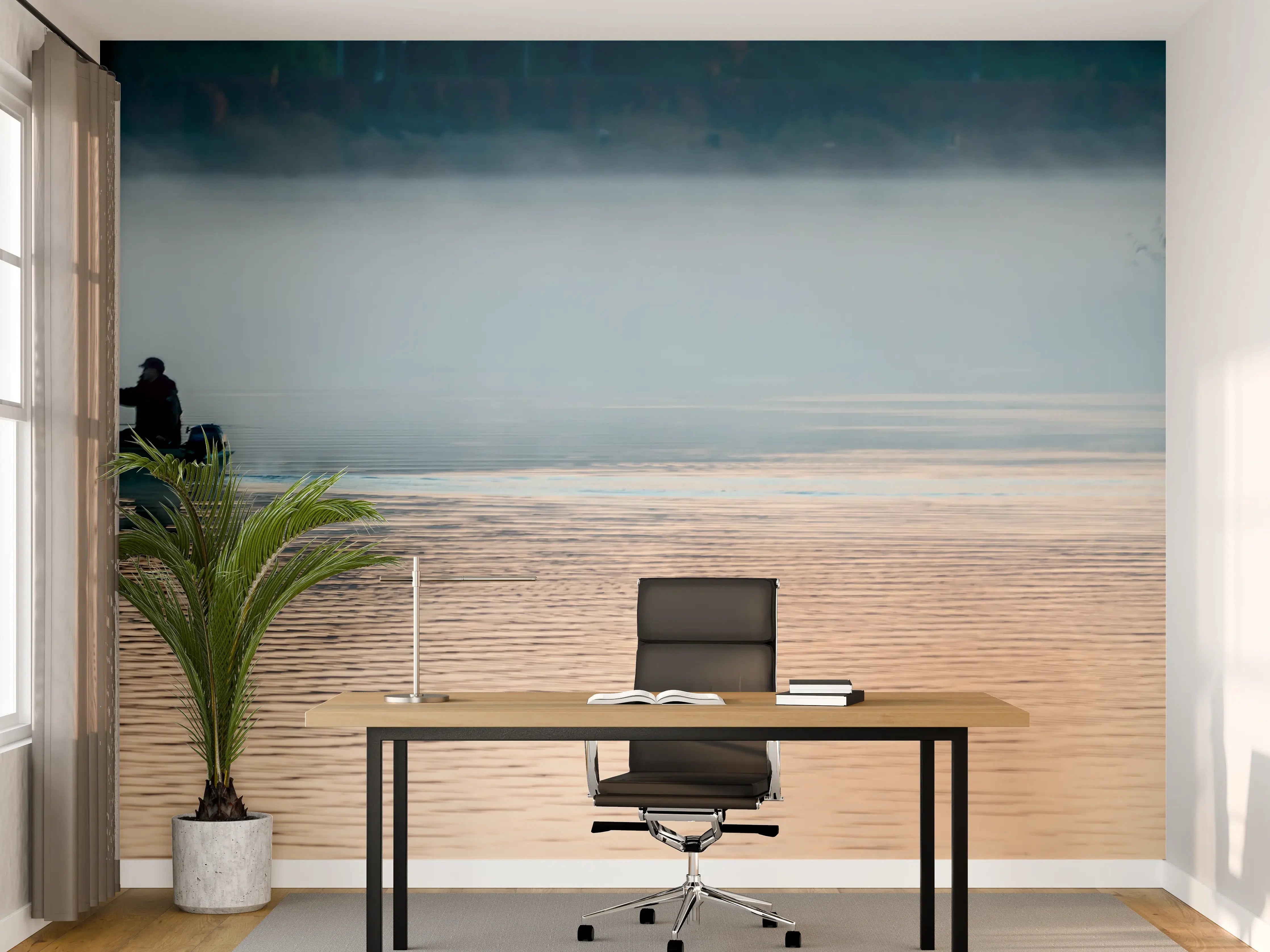 Büro Wandgestaltung - Morgenstimmung auf dem Wasser