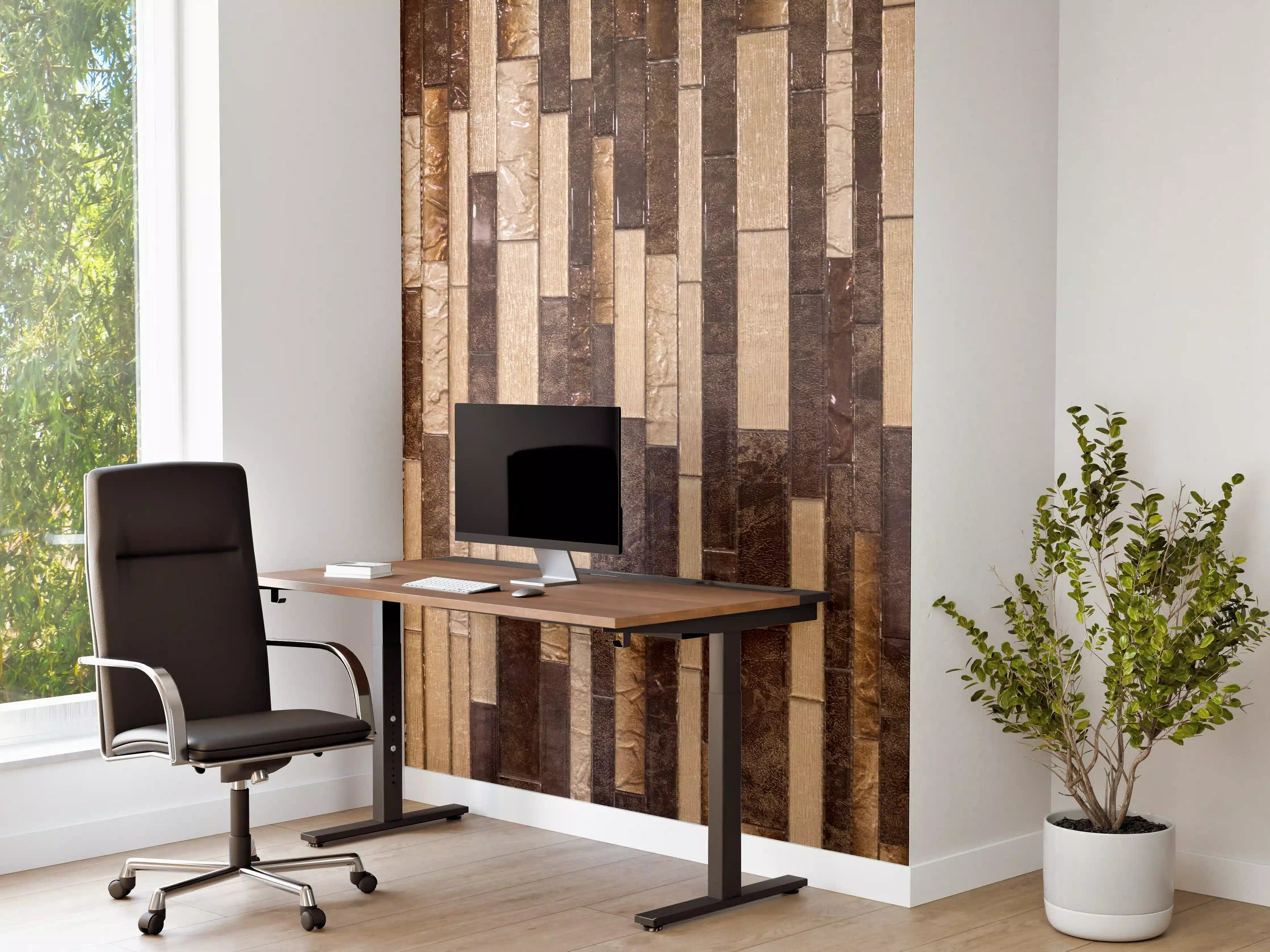 Büro Wandgestaltung - Mosaik Holzoptik Braun Beige