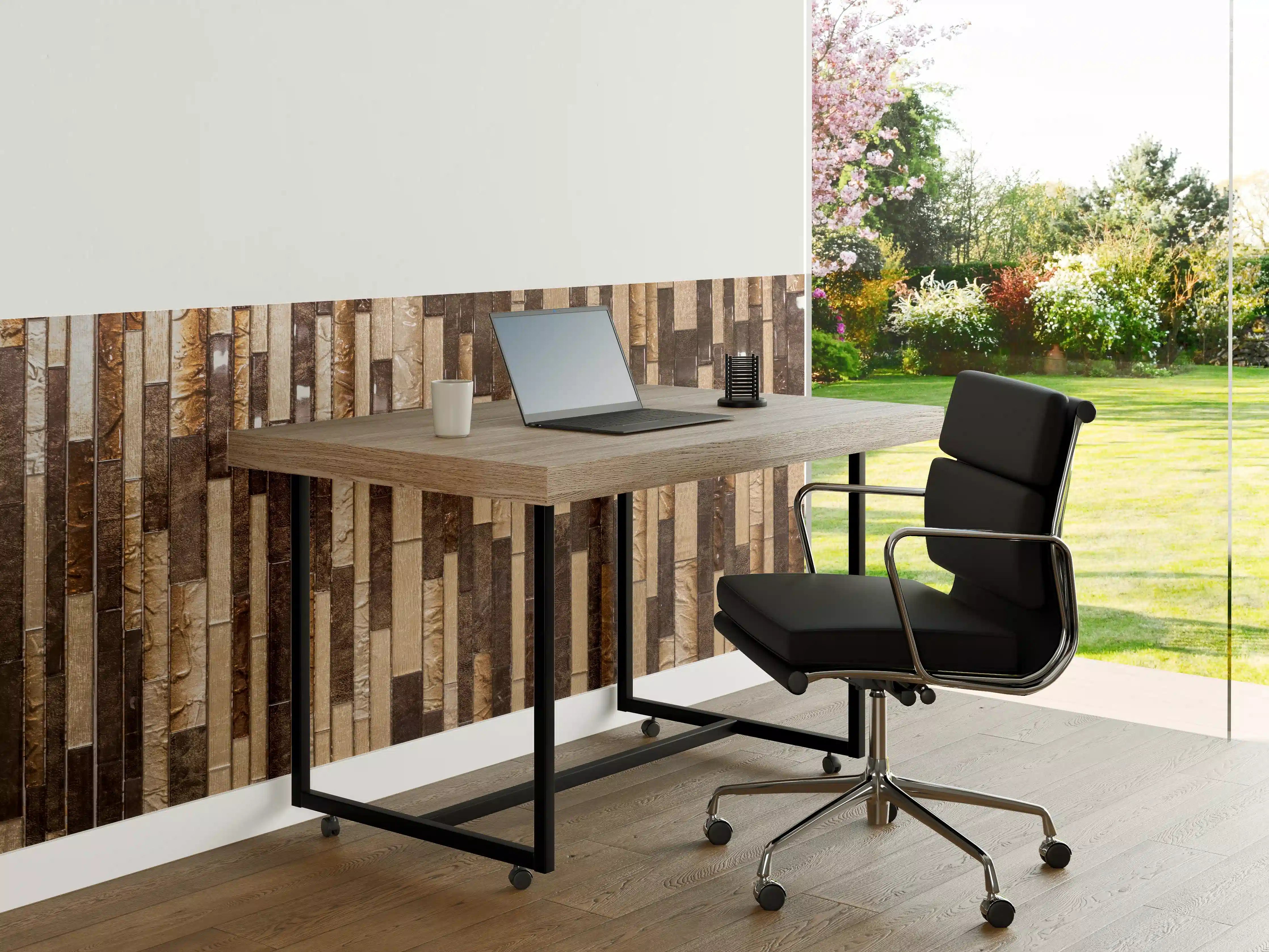 Büro Wandgestaltung - Mosaik Holzoptik Braun Beige