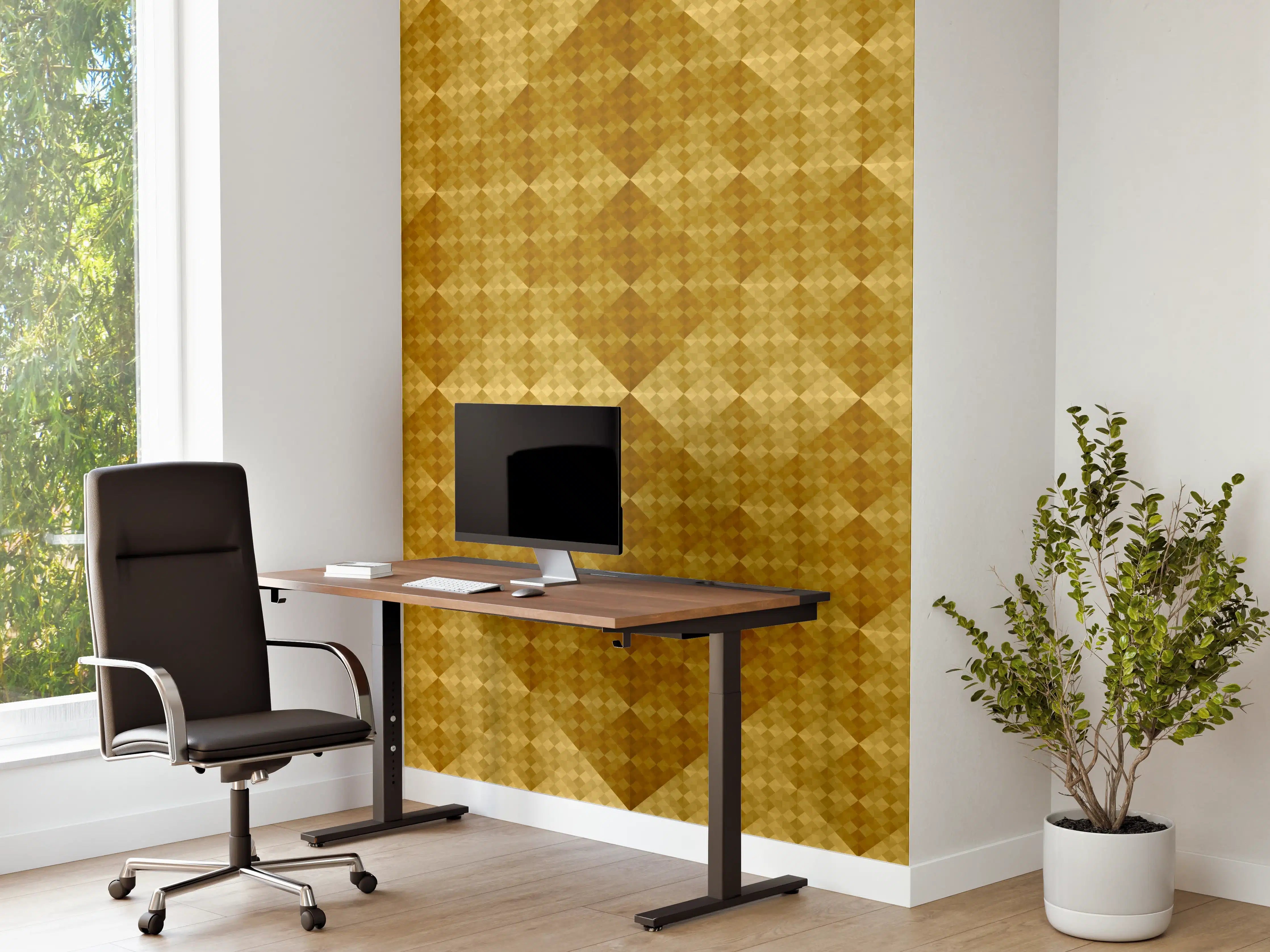 Büro Wandgestaltung - Mosaik Motiv - Goldfolie