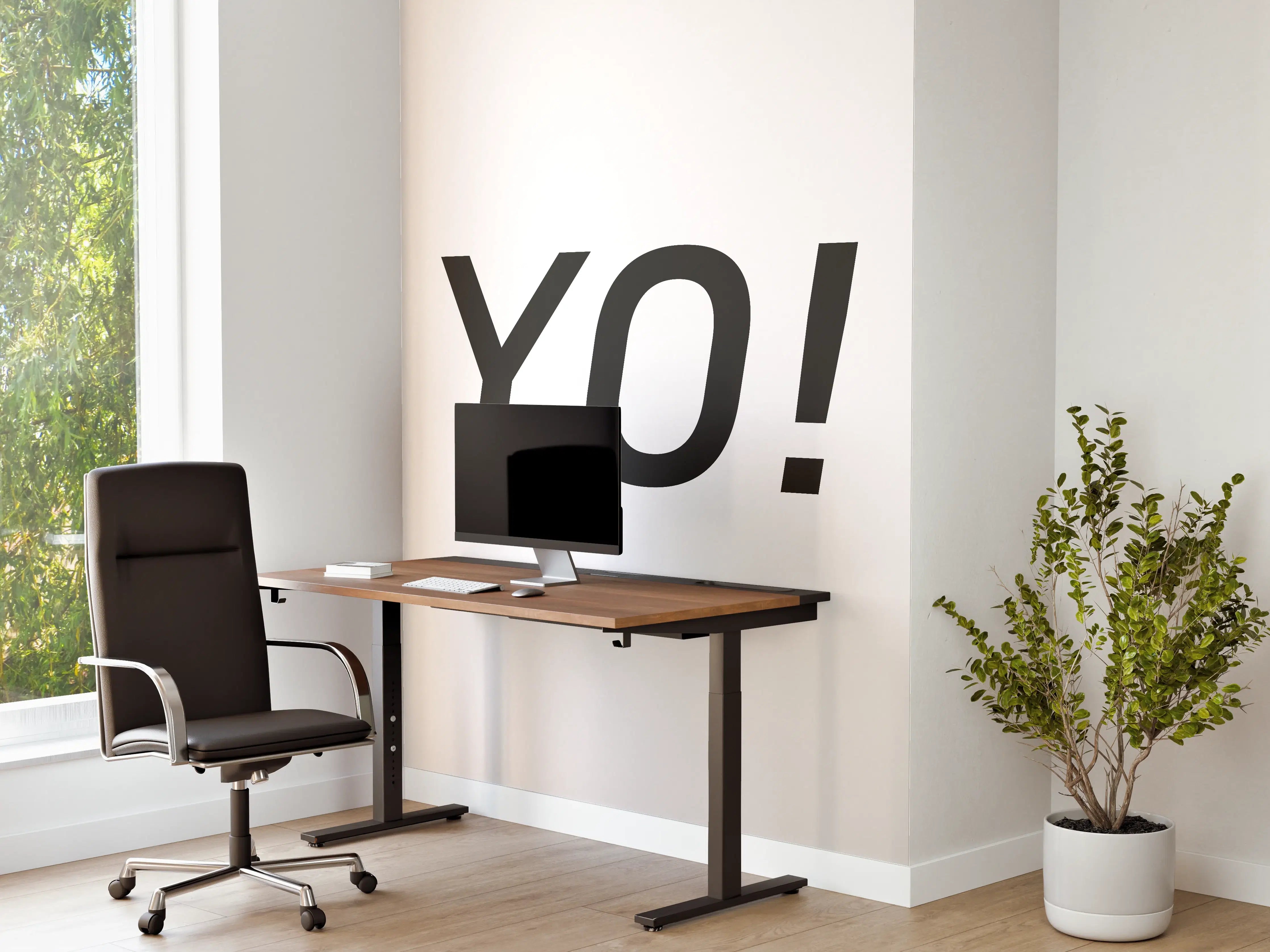 Büro Wandgestaltung - Motivational 'YO!' Schwarz-Weiß-Design