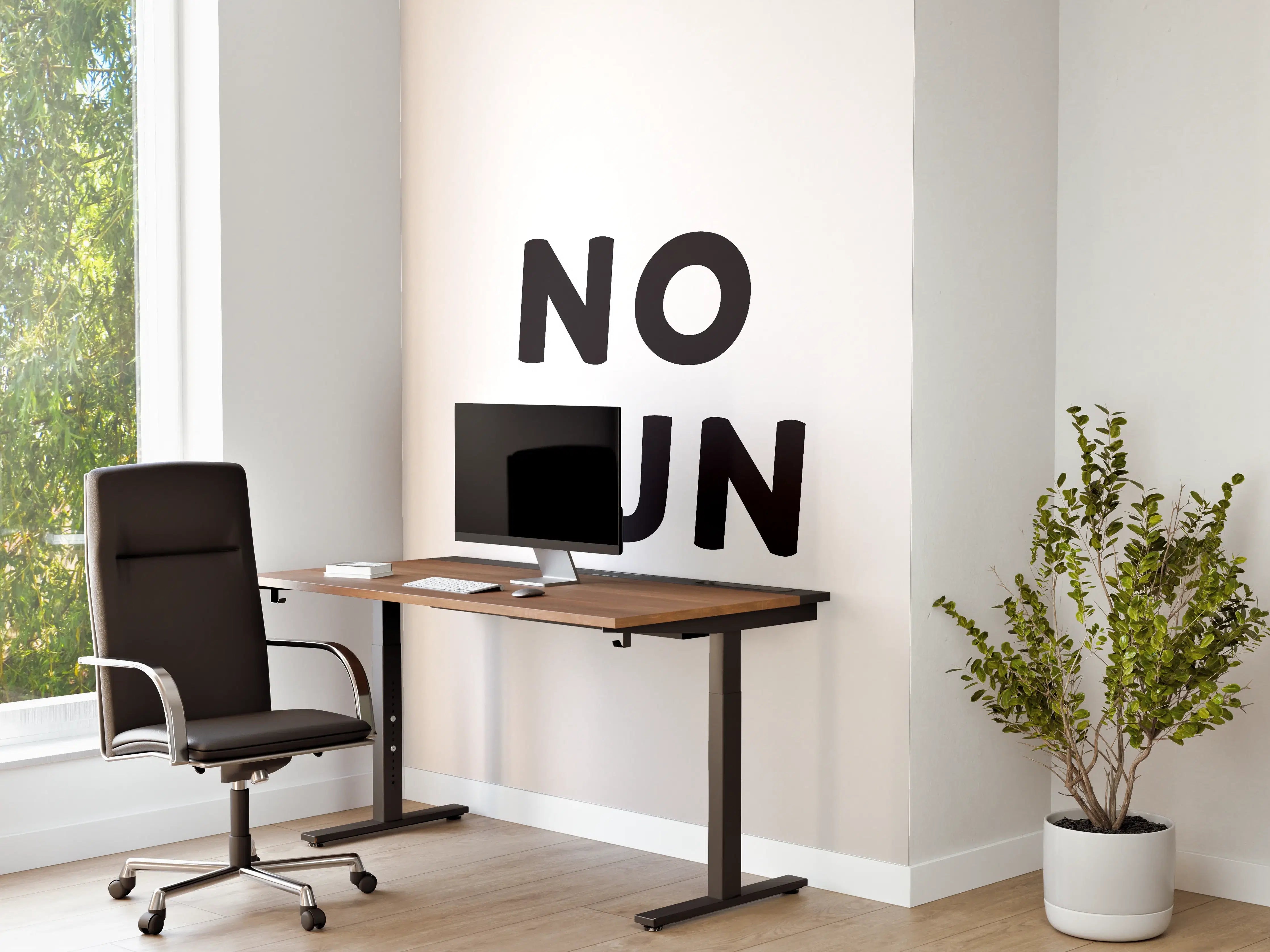Büro Wandgestaltung - Motivationaler 'No Fun' Schriftzug