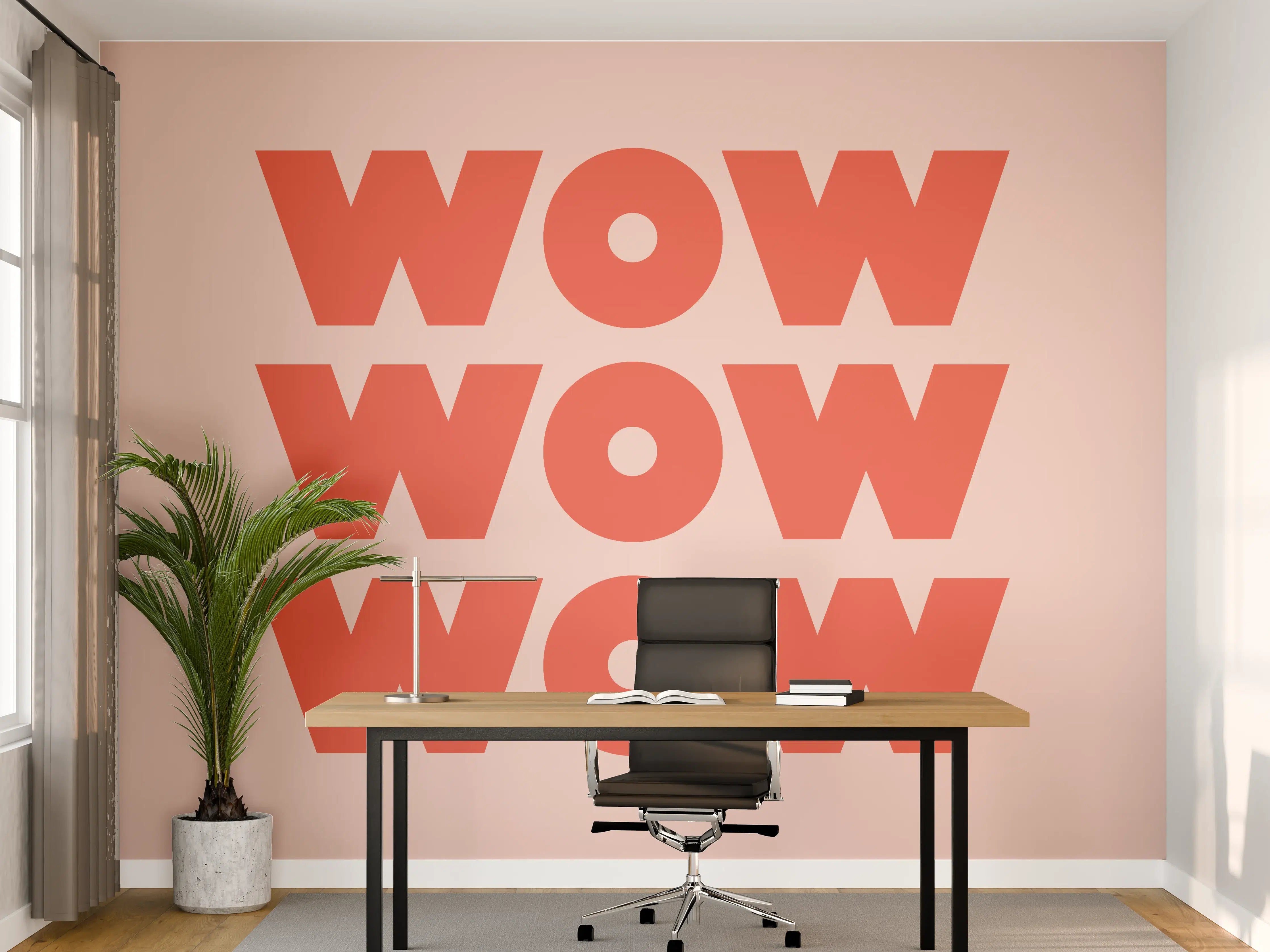 Büro Wandgestaltung - Motivationaler 'WOW' Typografie-Print