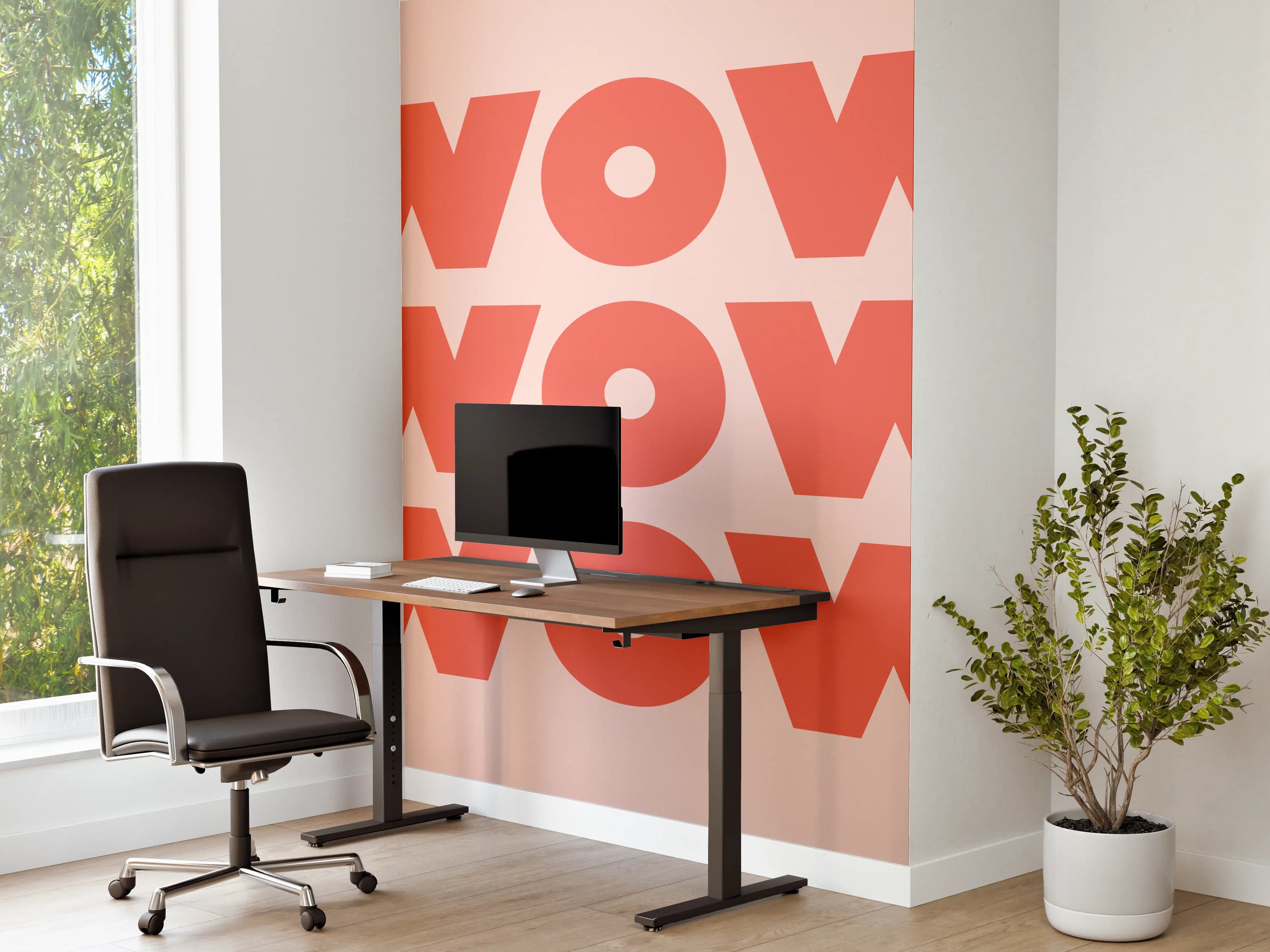 Büro Wandgestaltung - Motivationaler 'WOW' Typografie-Print