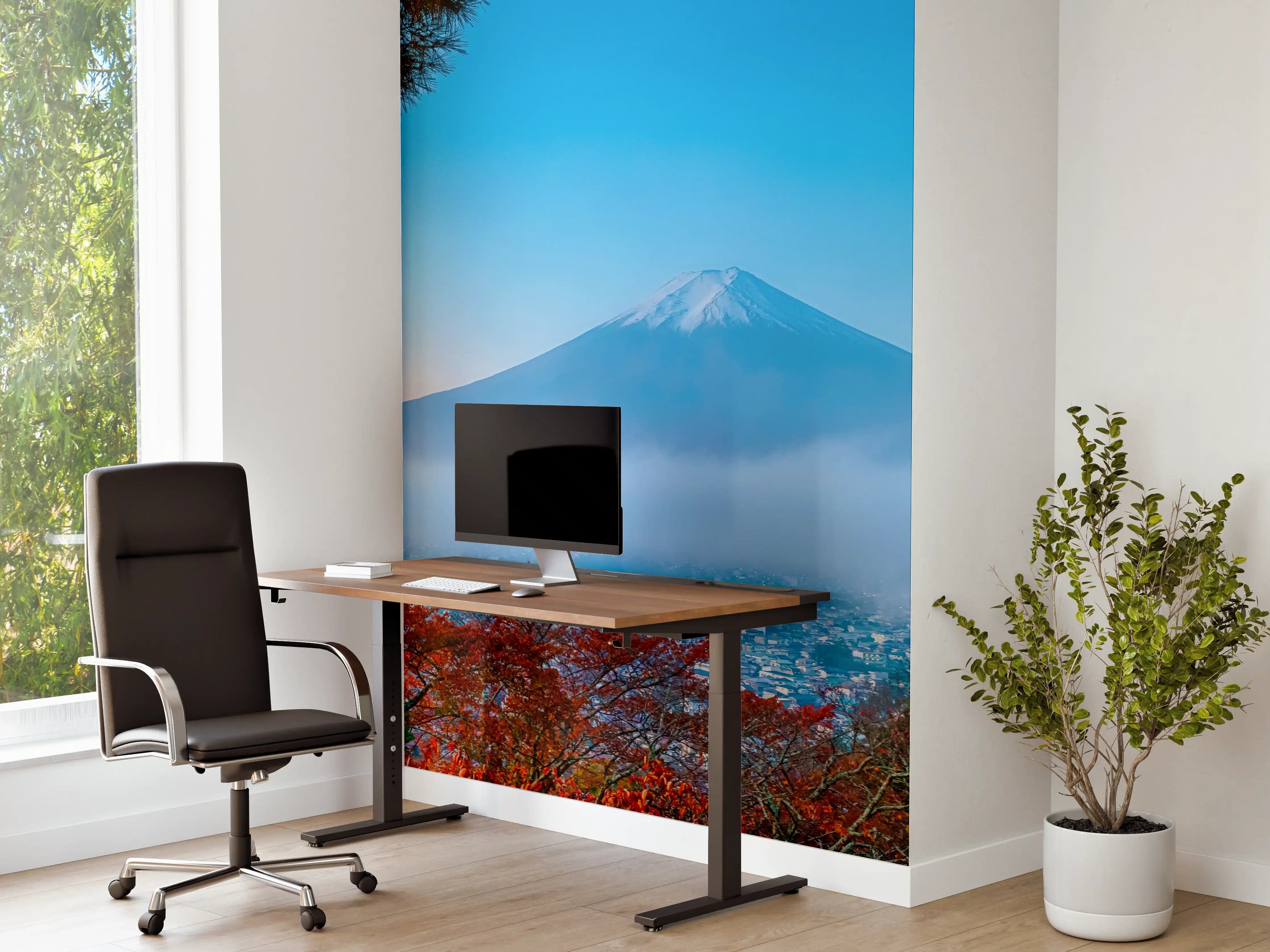 Büro Wandgestaltung - Mount Fuji mit Pagode im Herbst