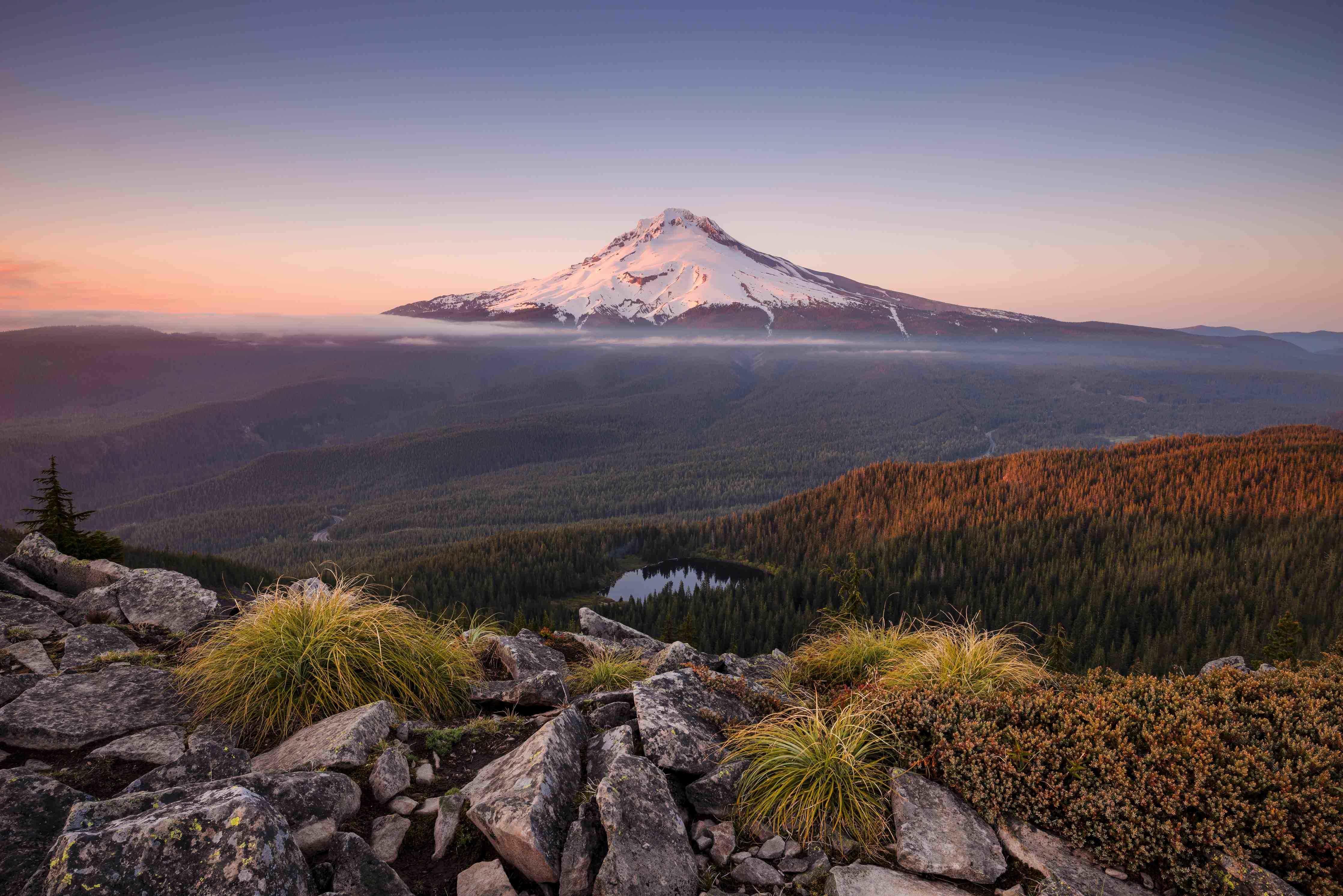 Büro Wandgestaltung-Mount Hood Winterdämmerung
