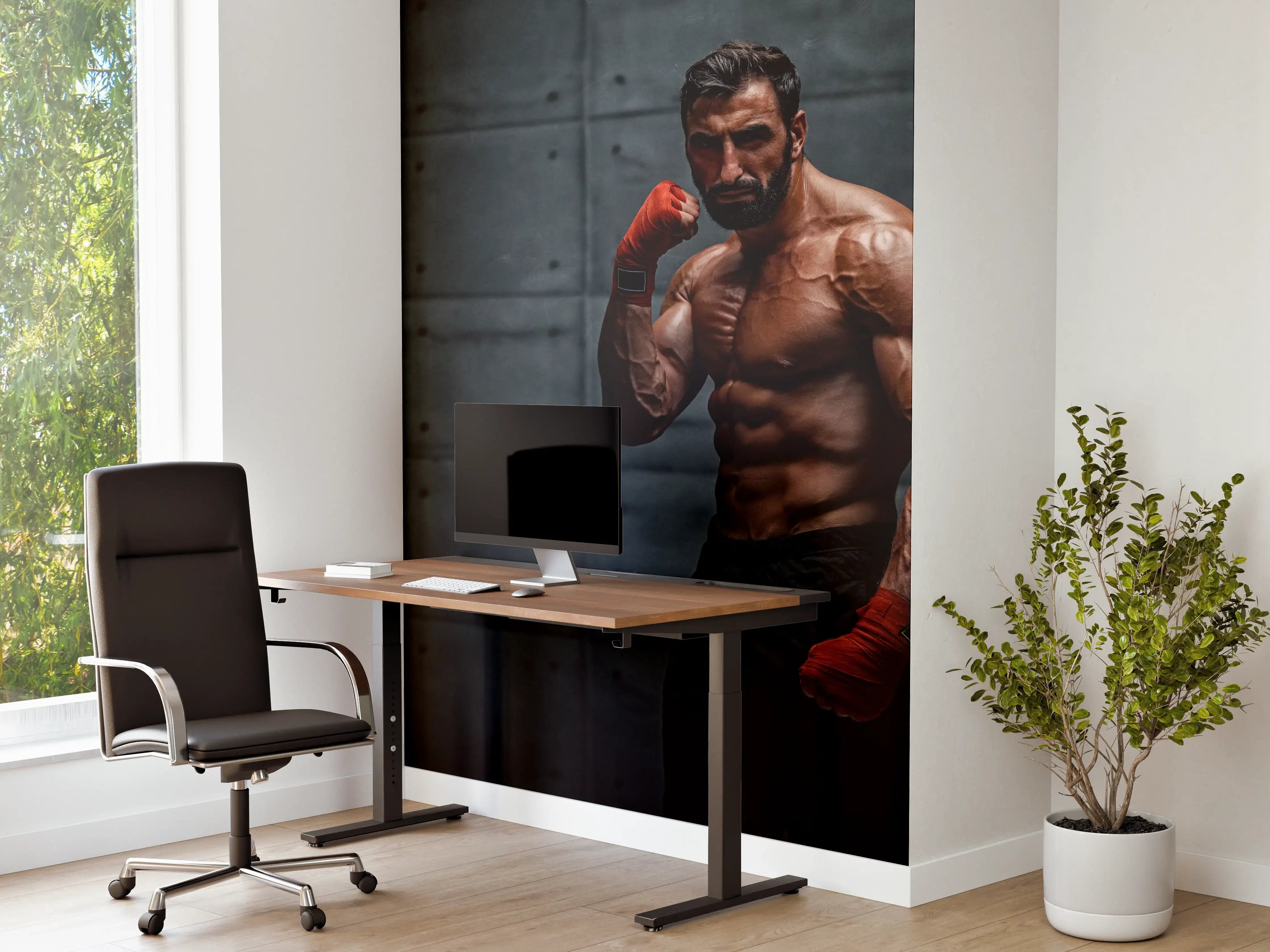 Büro Wandgestaltung - Muskolöser MMA Kämpfer