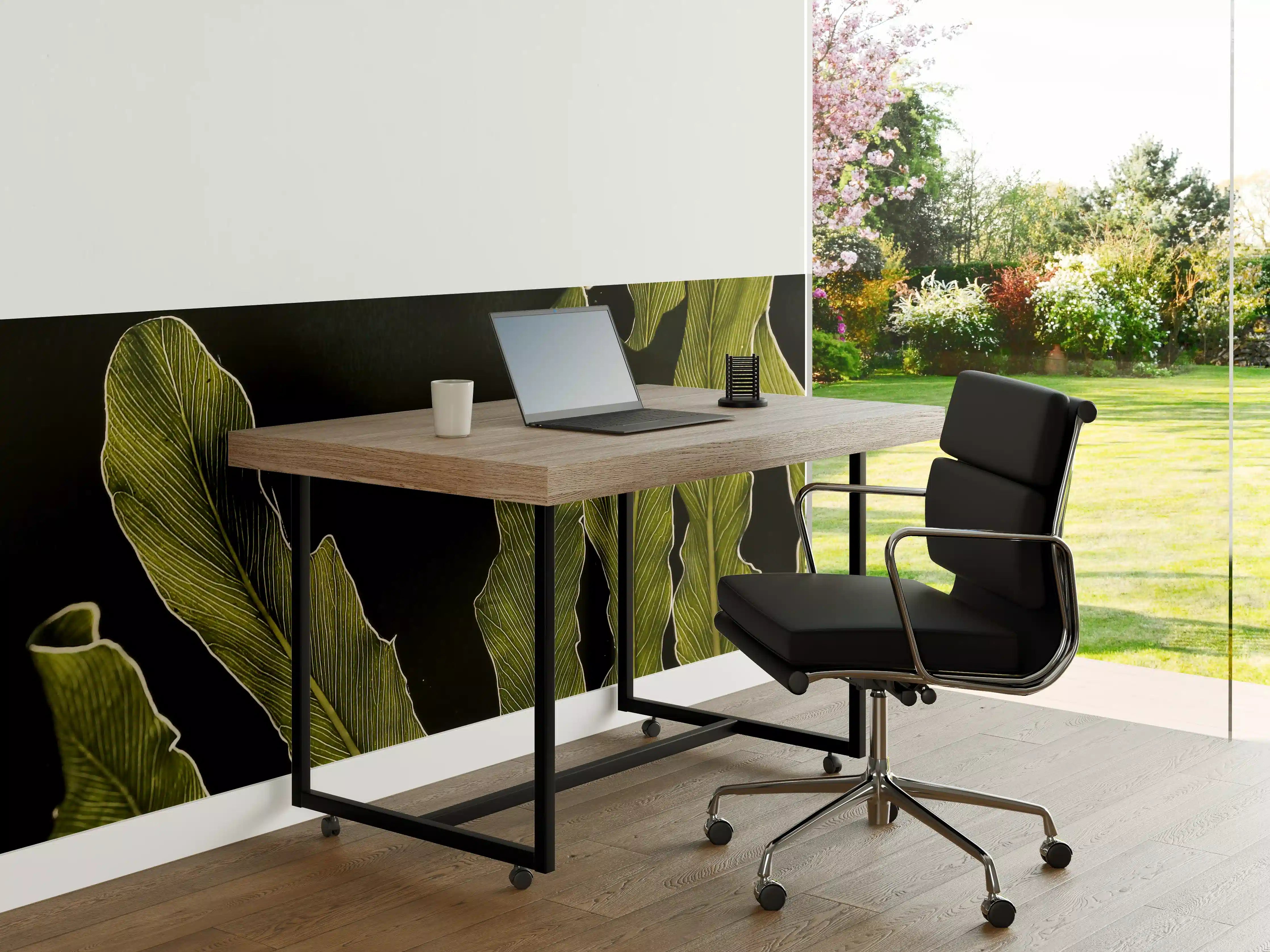 Büro Wandgestaltung - Mystische Grün-Schwarze Blattstruktur