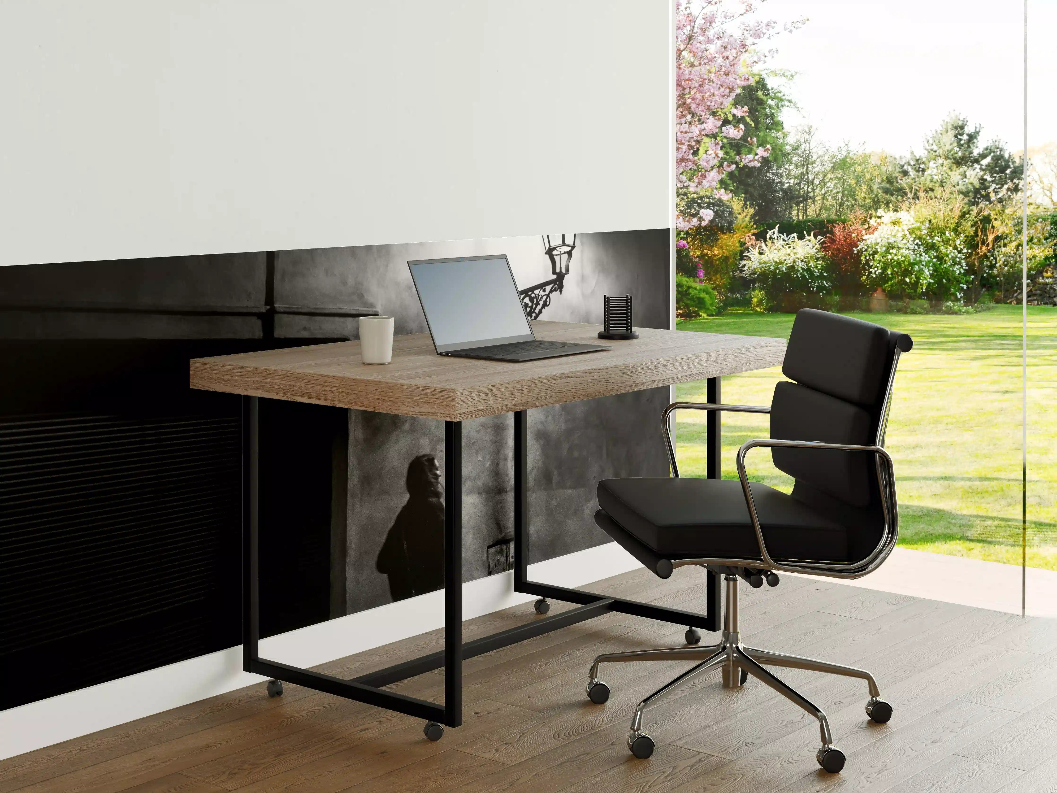 Büro Wandgestaltung - Mystischer Schattengang Schwarz-Weiß