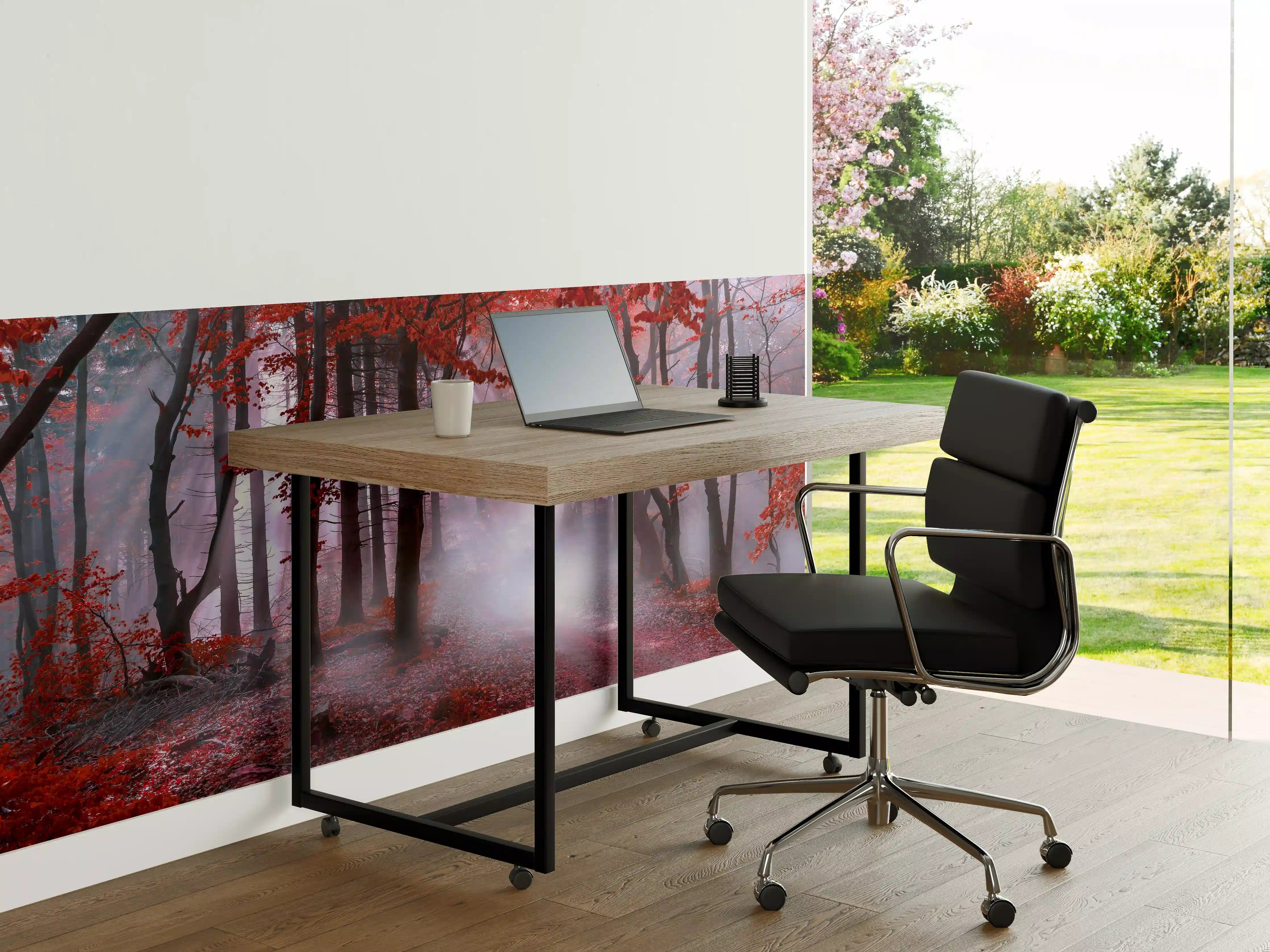 Büro Wandgestaltung - Mystischer roter Wald