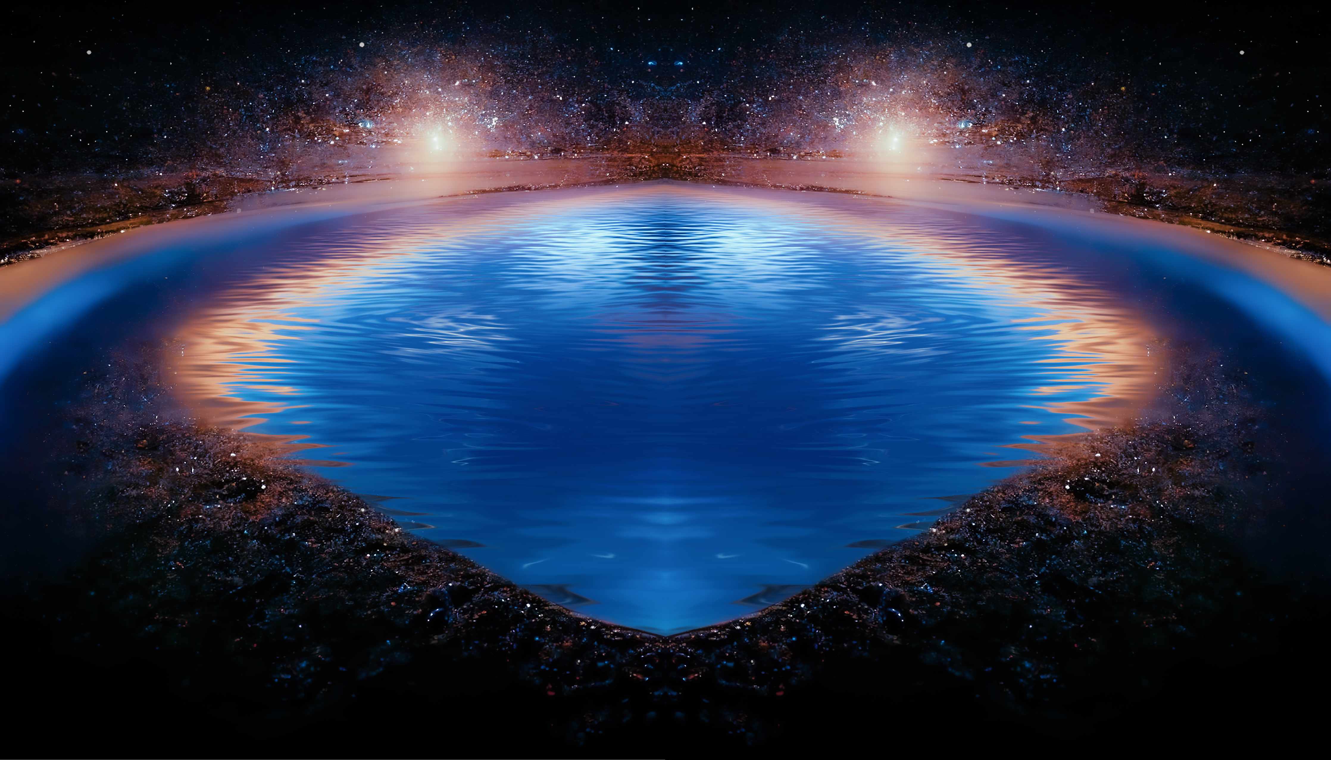 Büro Wandgestaltung-Nächtliche Fantasielandschaft