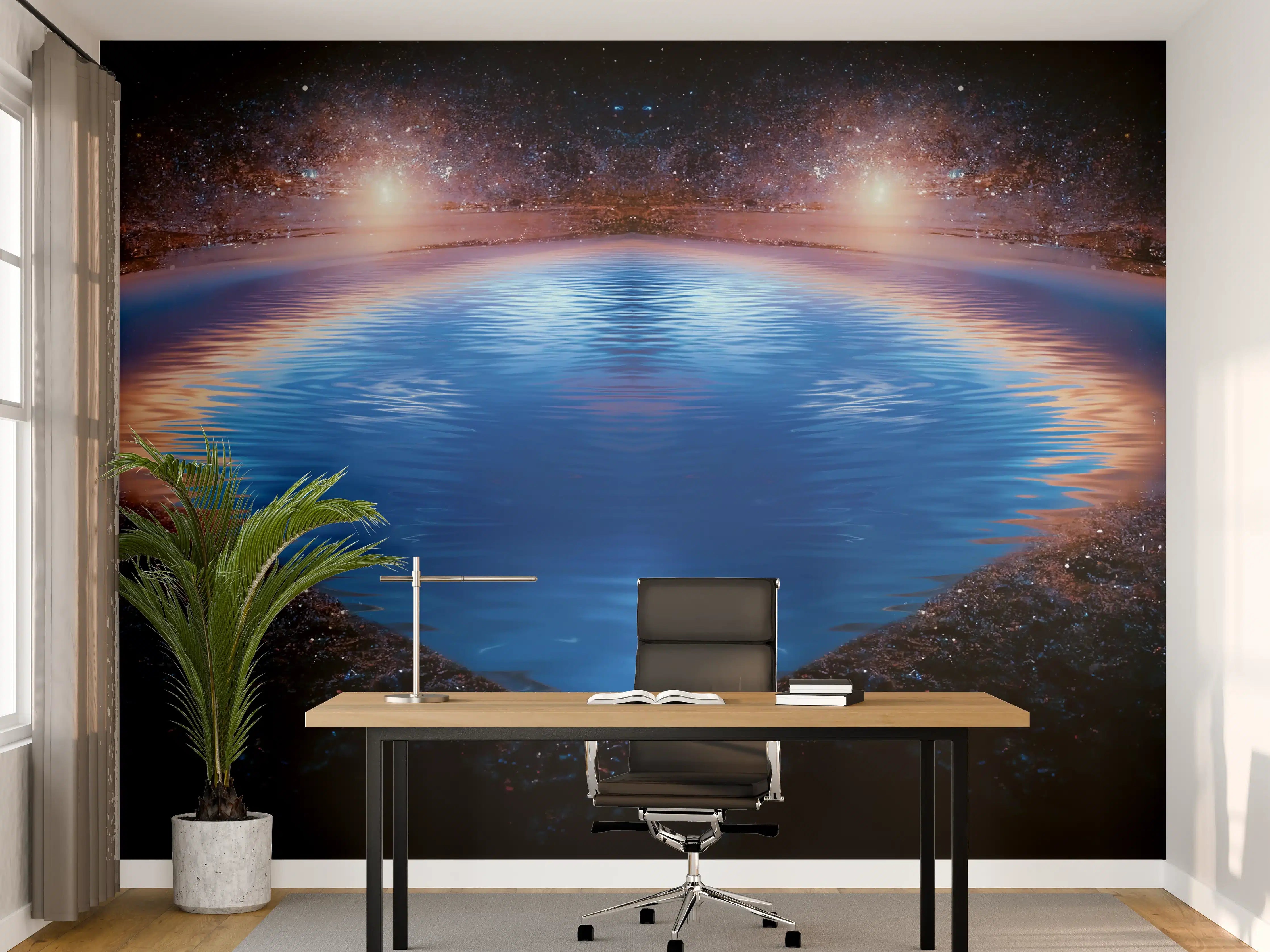Büro Wandgestaltung - Nächtliche Fantasielandschaft