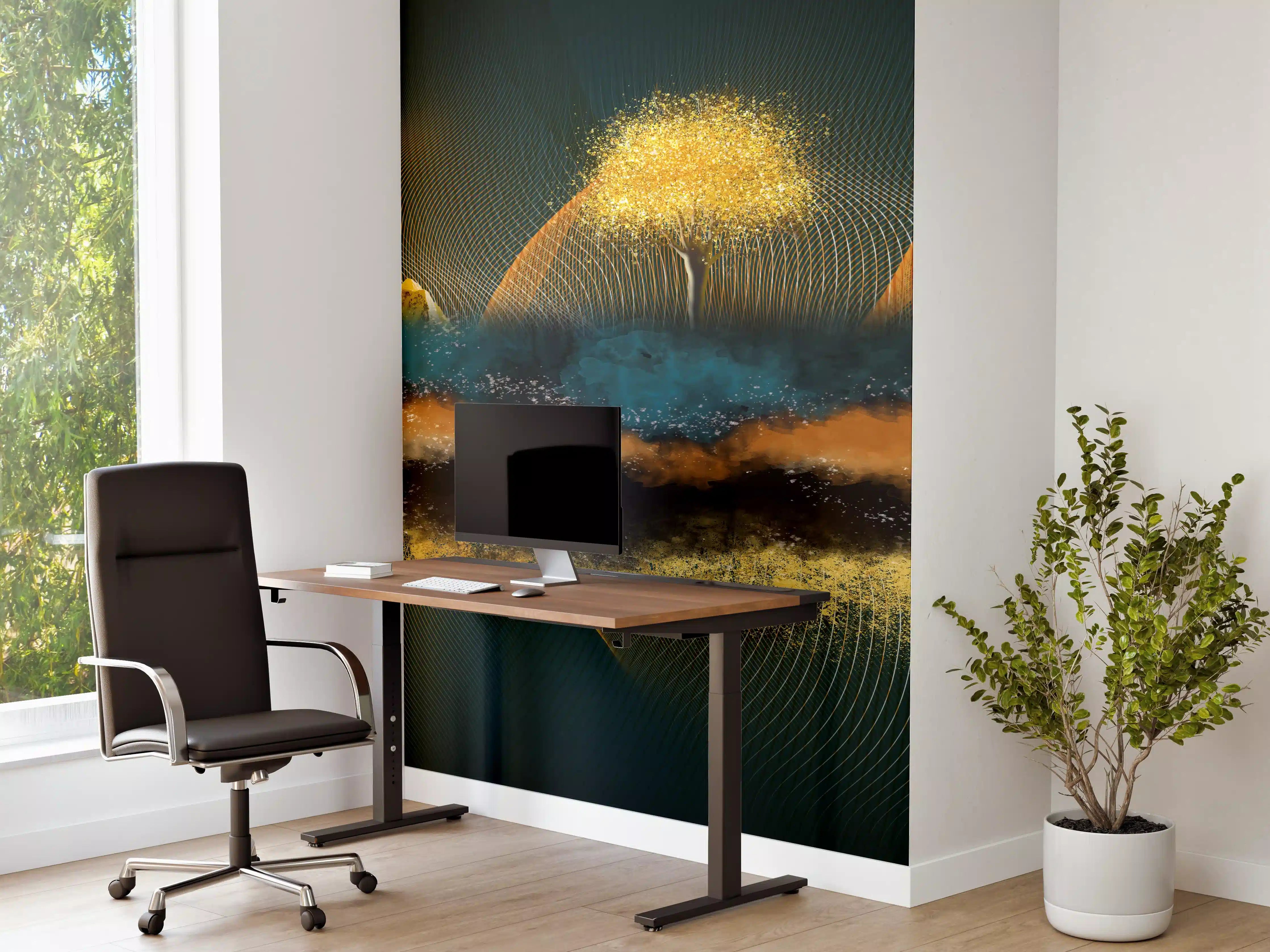 Büro Wandgestaltung - Nächtlicher Anblick - Zeichnung