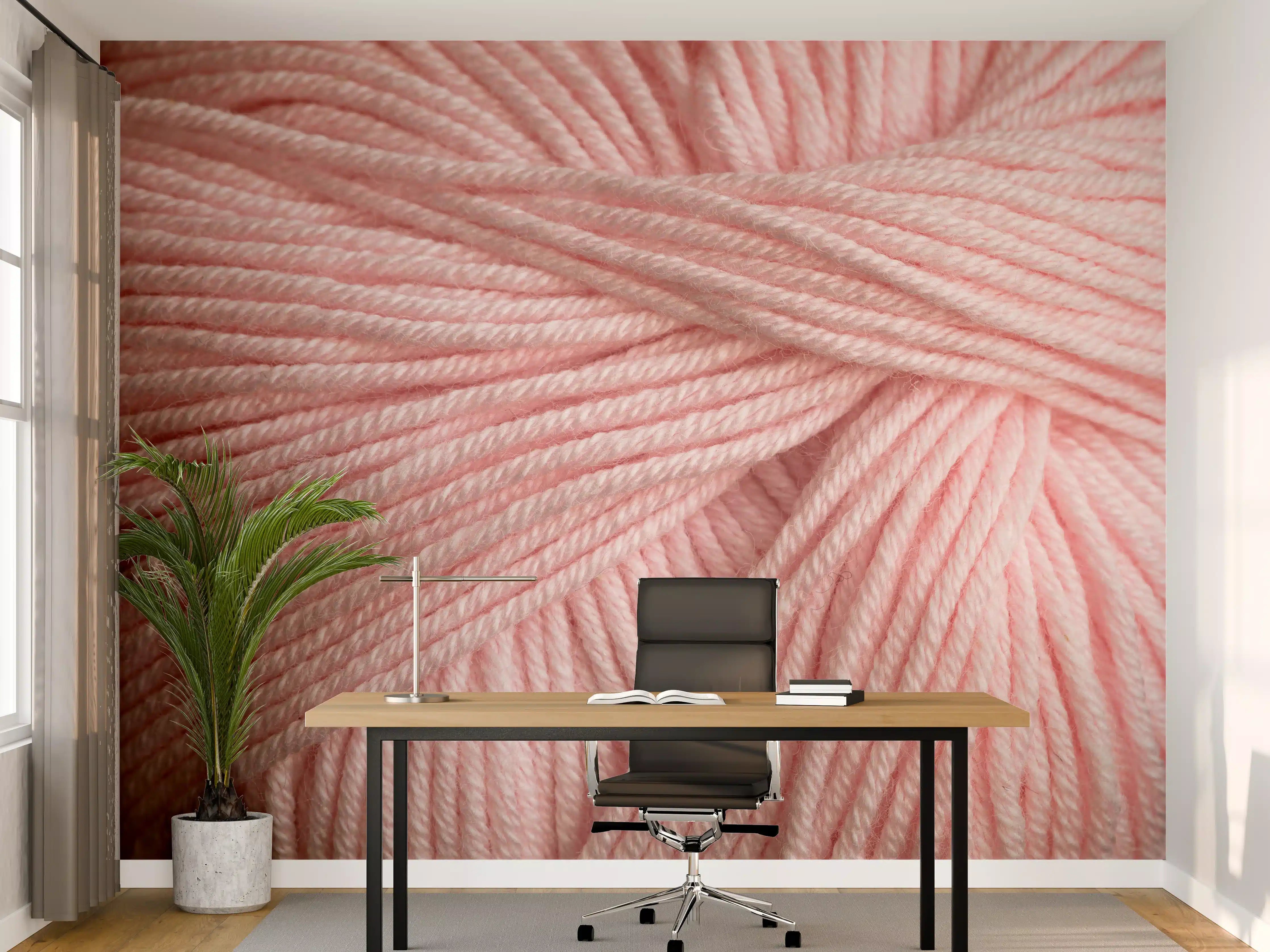 Büro Wandgestaltung - Nahaufnahme eines rosa Garnknäuels