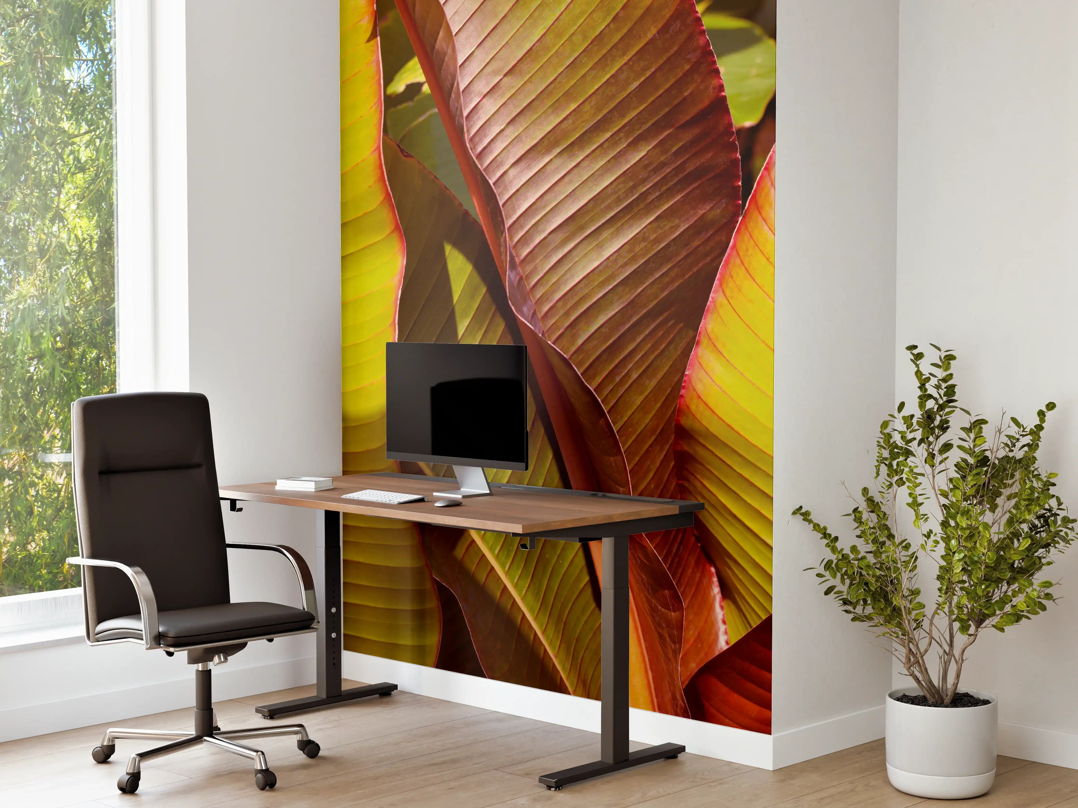 Büro Wandgestaltung - Nahaufnahme von Bananenblättern