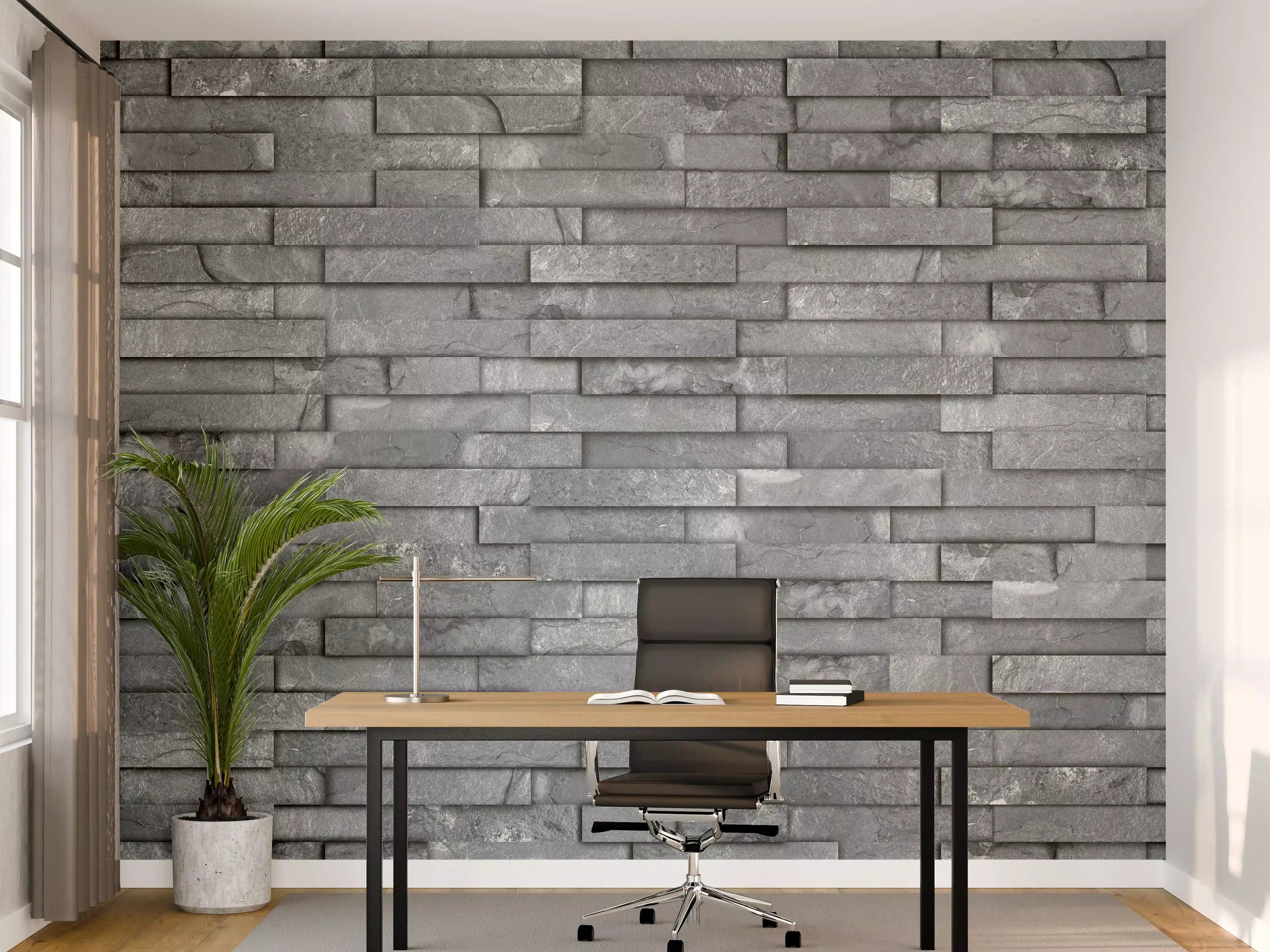 Büro Wandgestaltung - Nahtlose graue Schiefersteinwand Textur