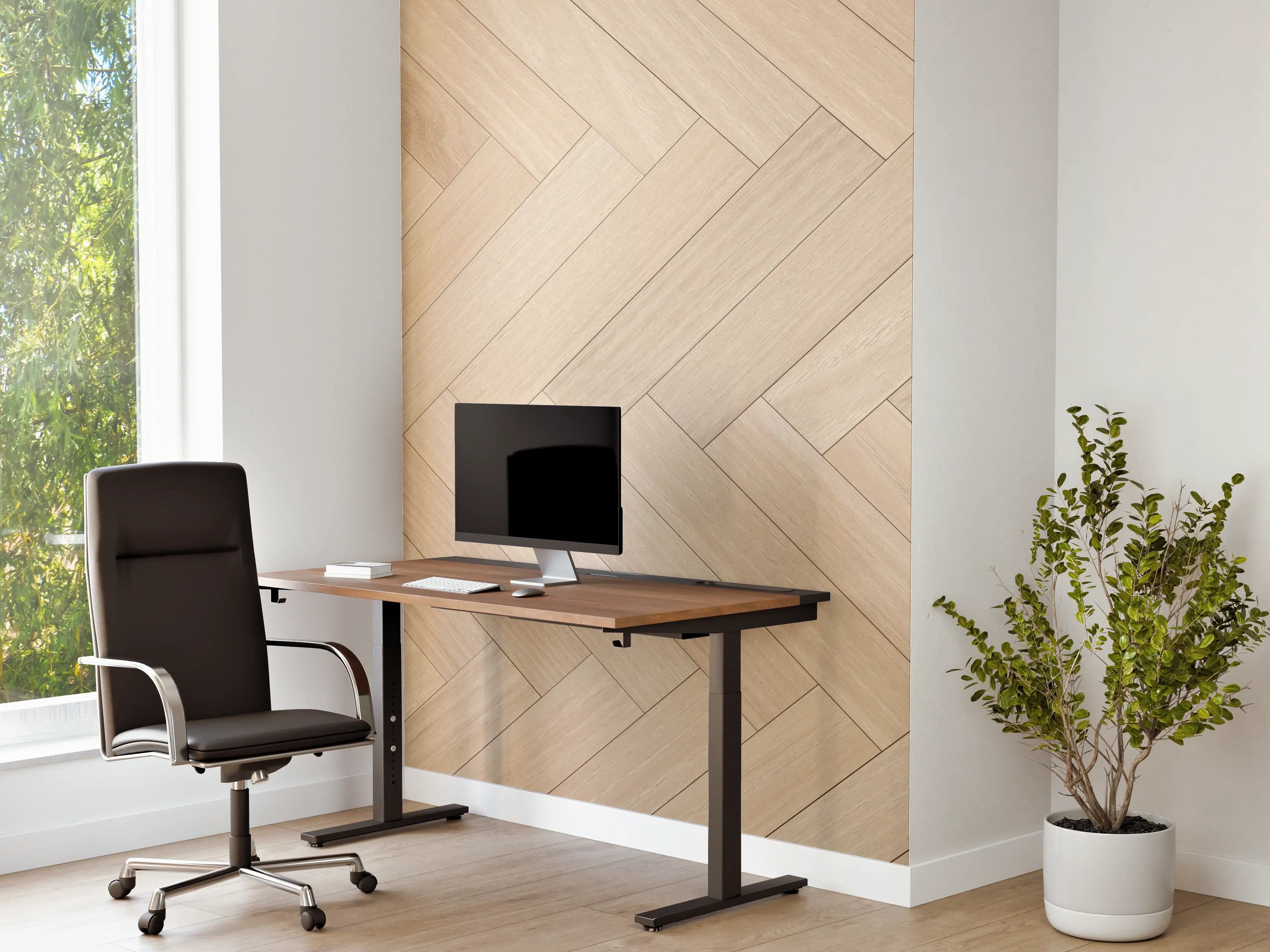 Büro Wandgestaltung - Natürliche Holztextur - Beige