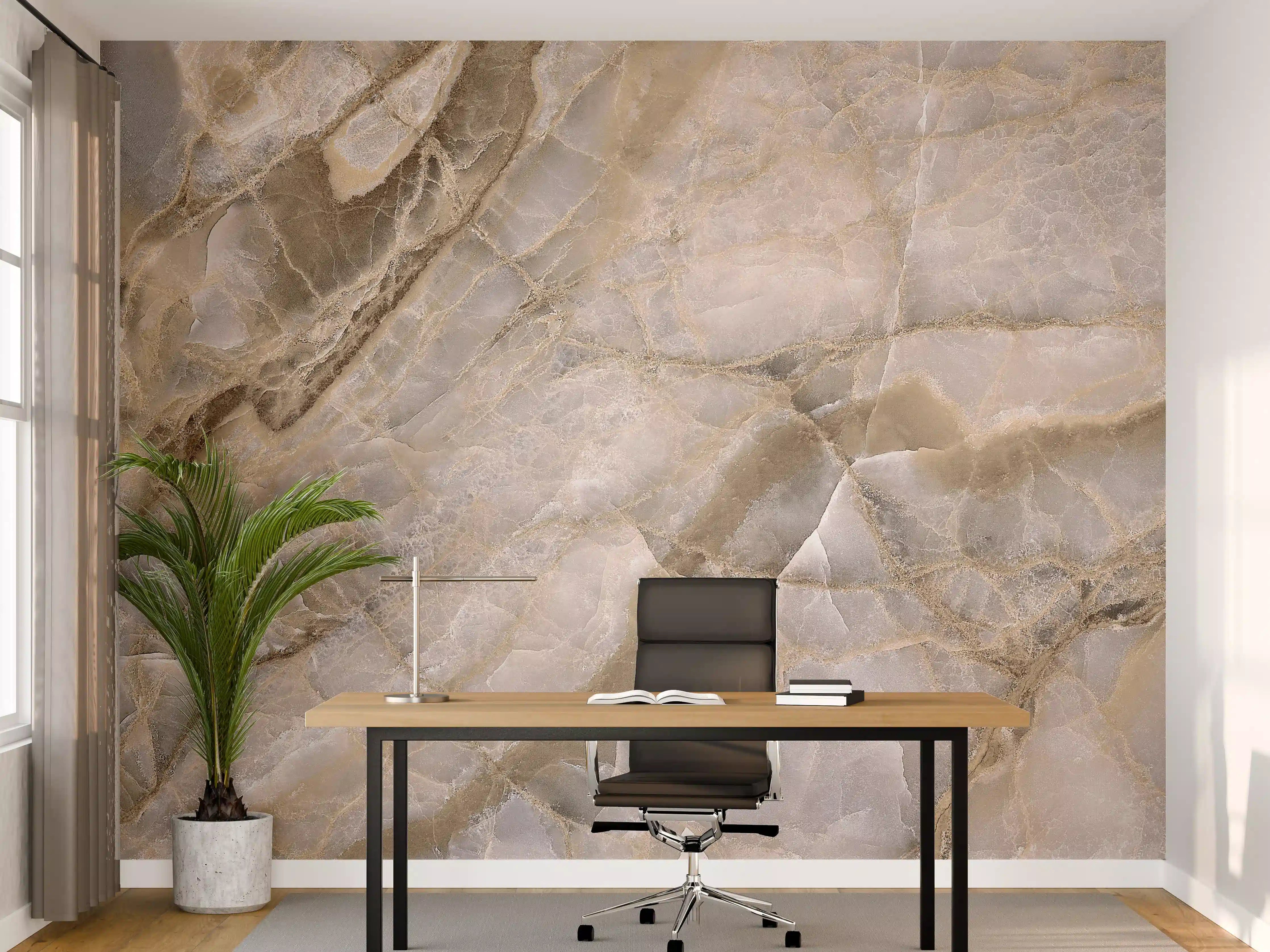 Büro Wandgestaltung - Natürliche graue Onyx Oberfläche