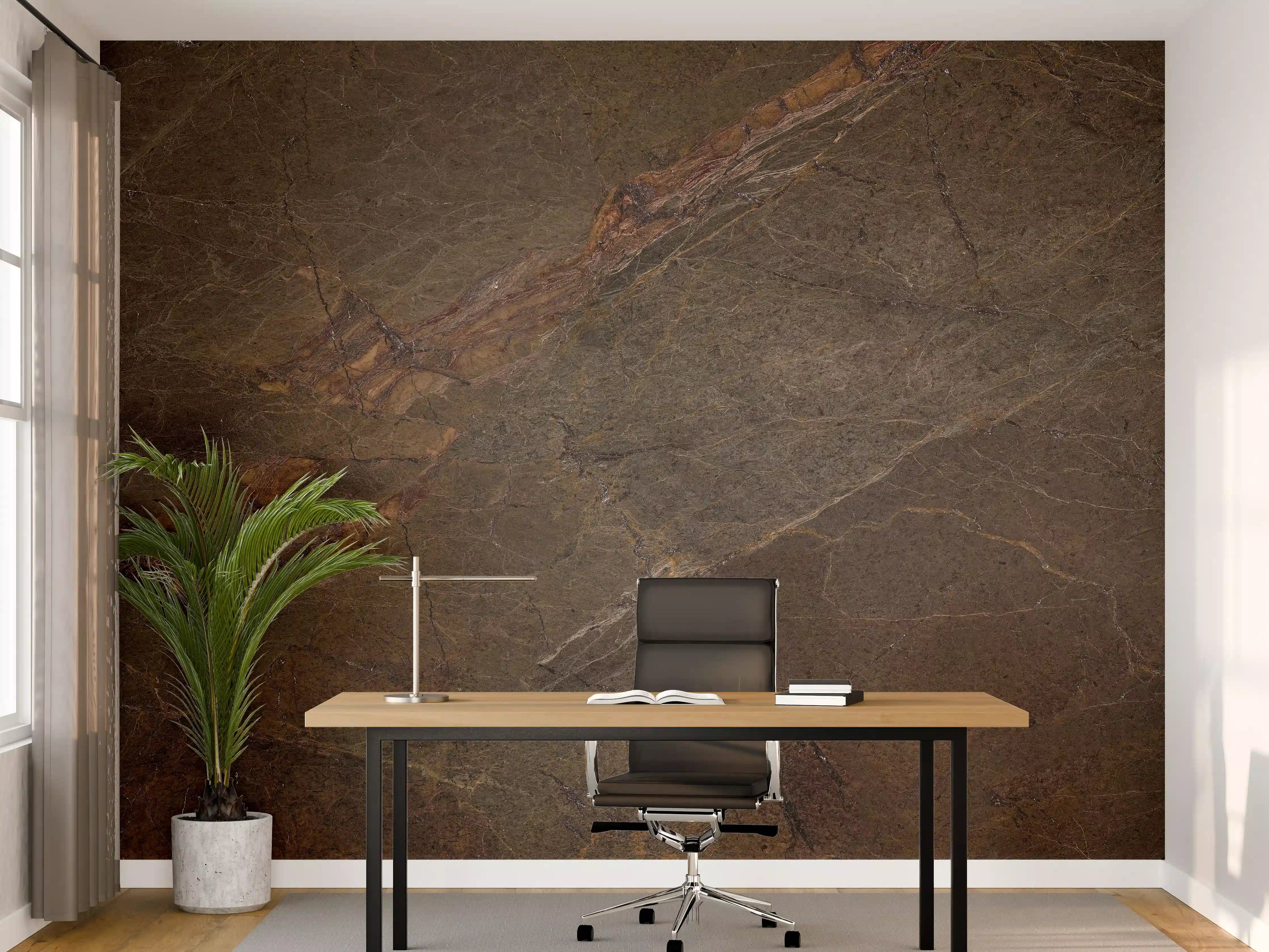 Büro Wandgestaltung - Natürliches Mamorstein Design