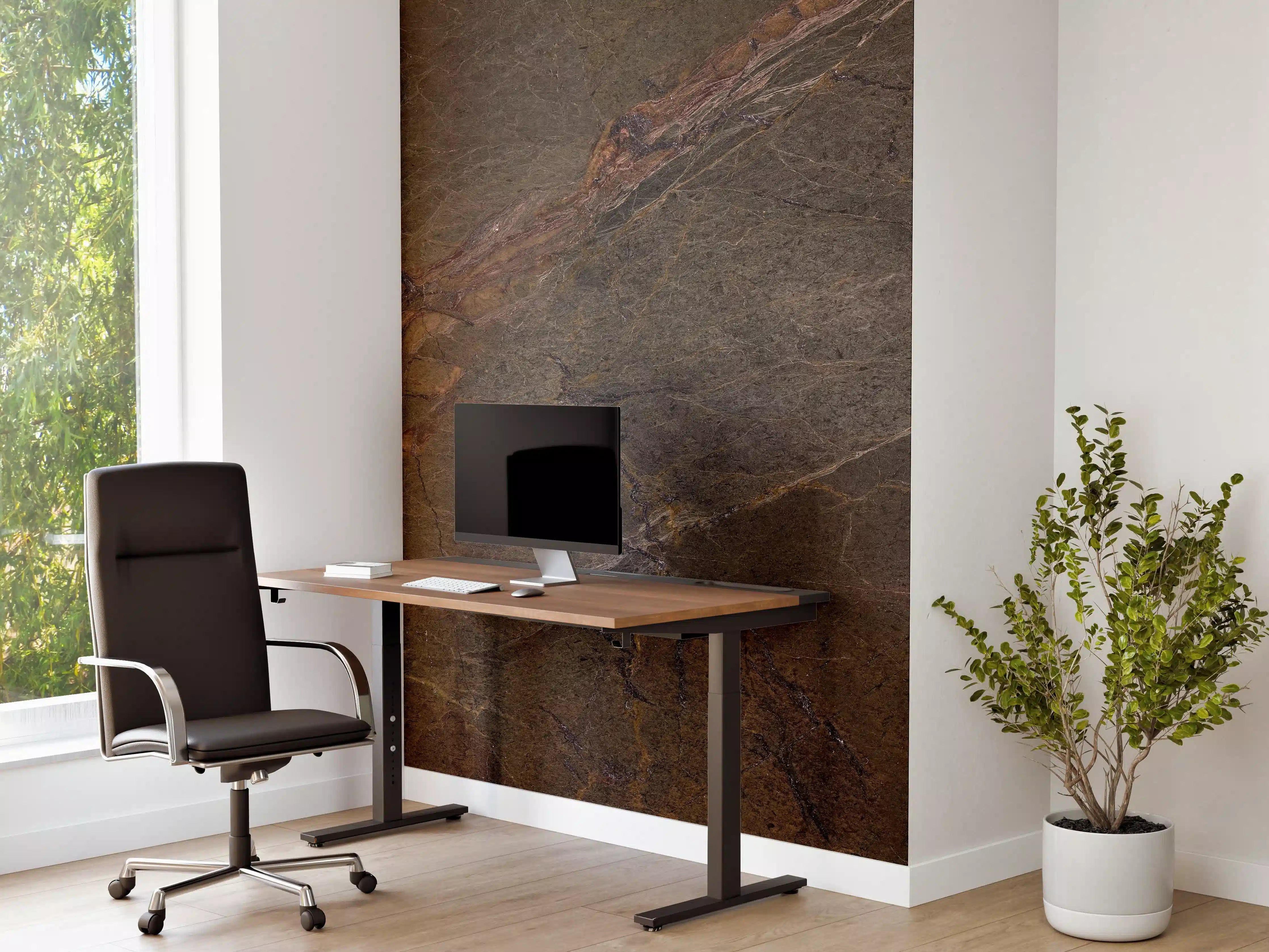 Büro Wandgestaltung - Natürliches Mamorstein Design