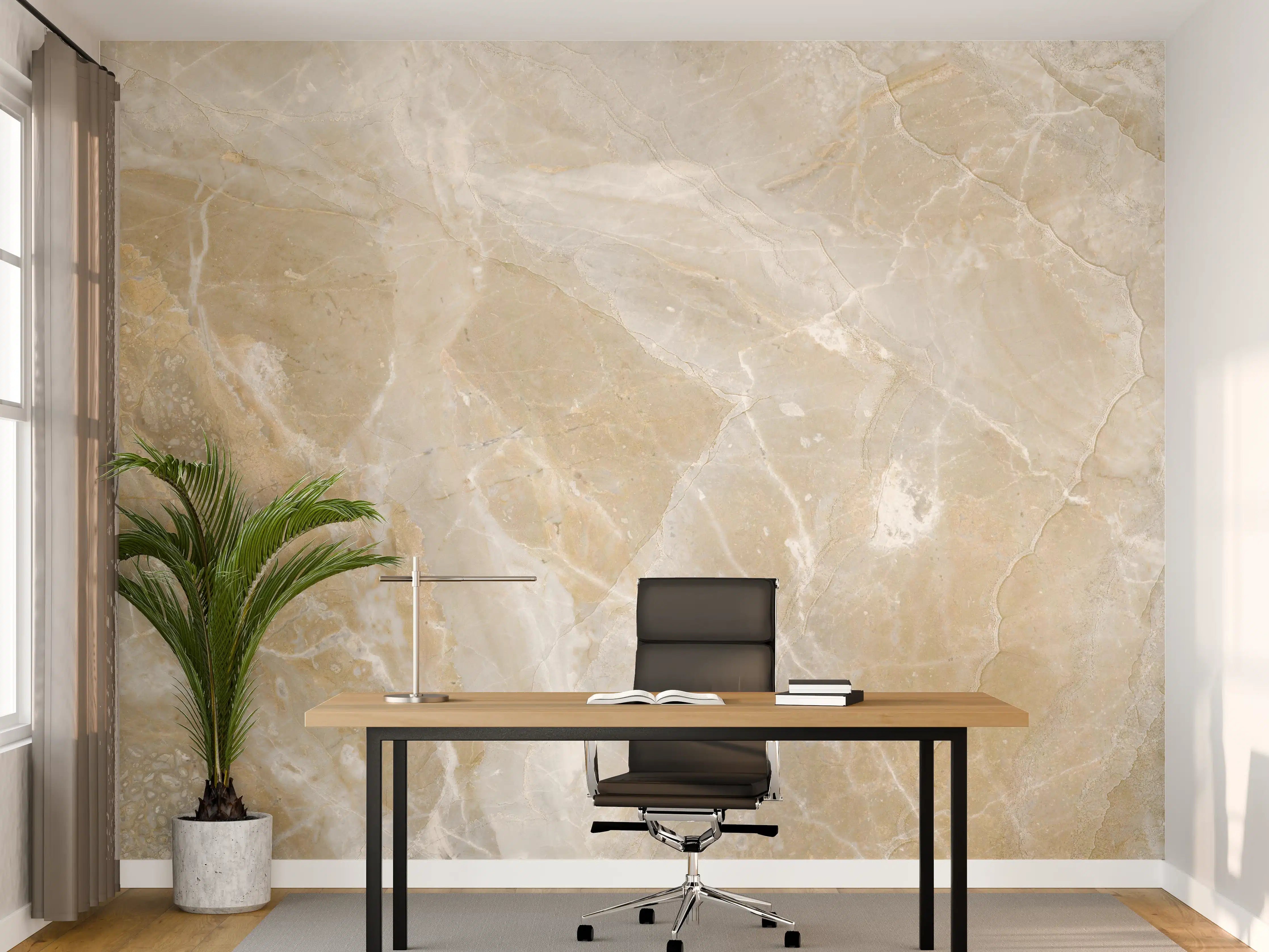 Büro Wandgestaltung - Natürliches Muster aus Marmor - Hell