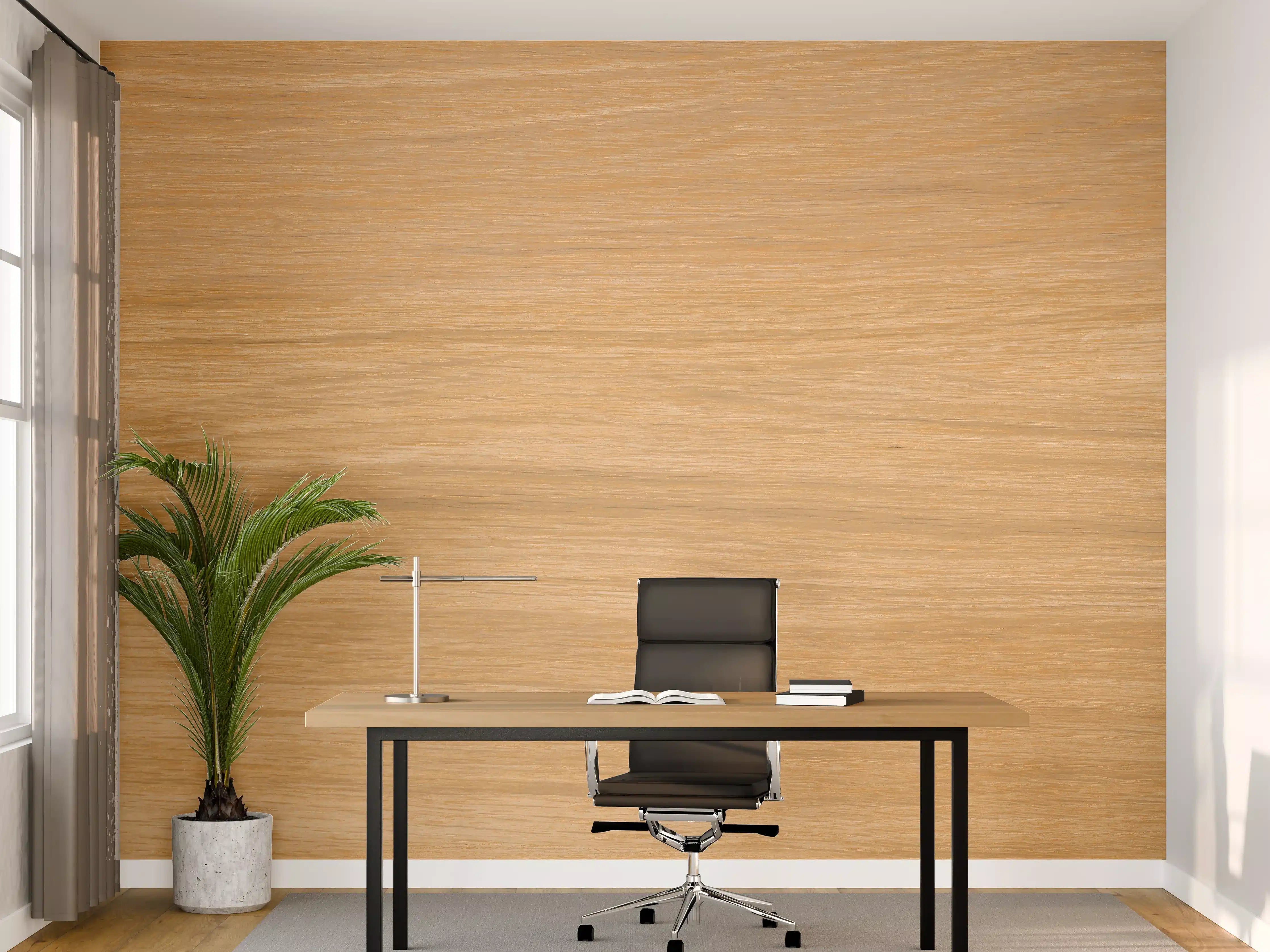 Büro Wandgestaltung - Natürliches helles Hartholz