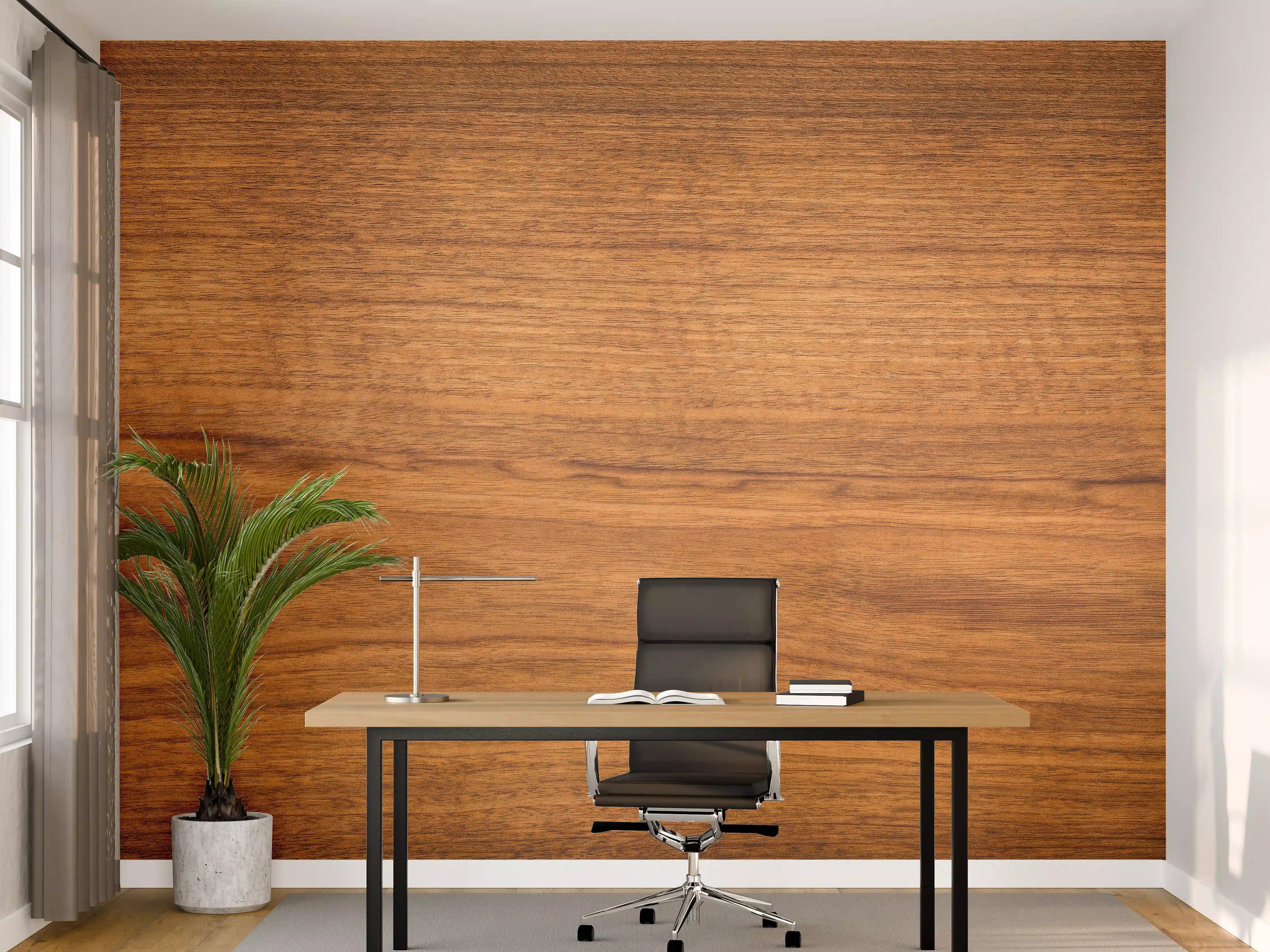 Büro Wandgestaltung - Natürliches sattes Eichenholz