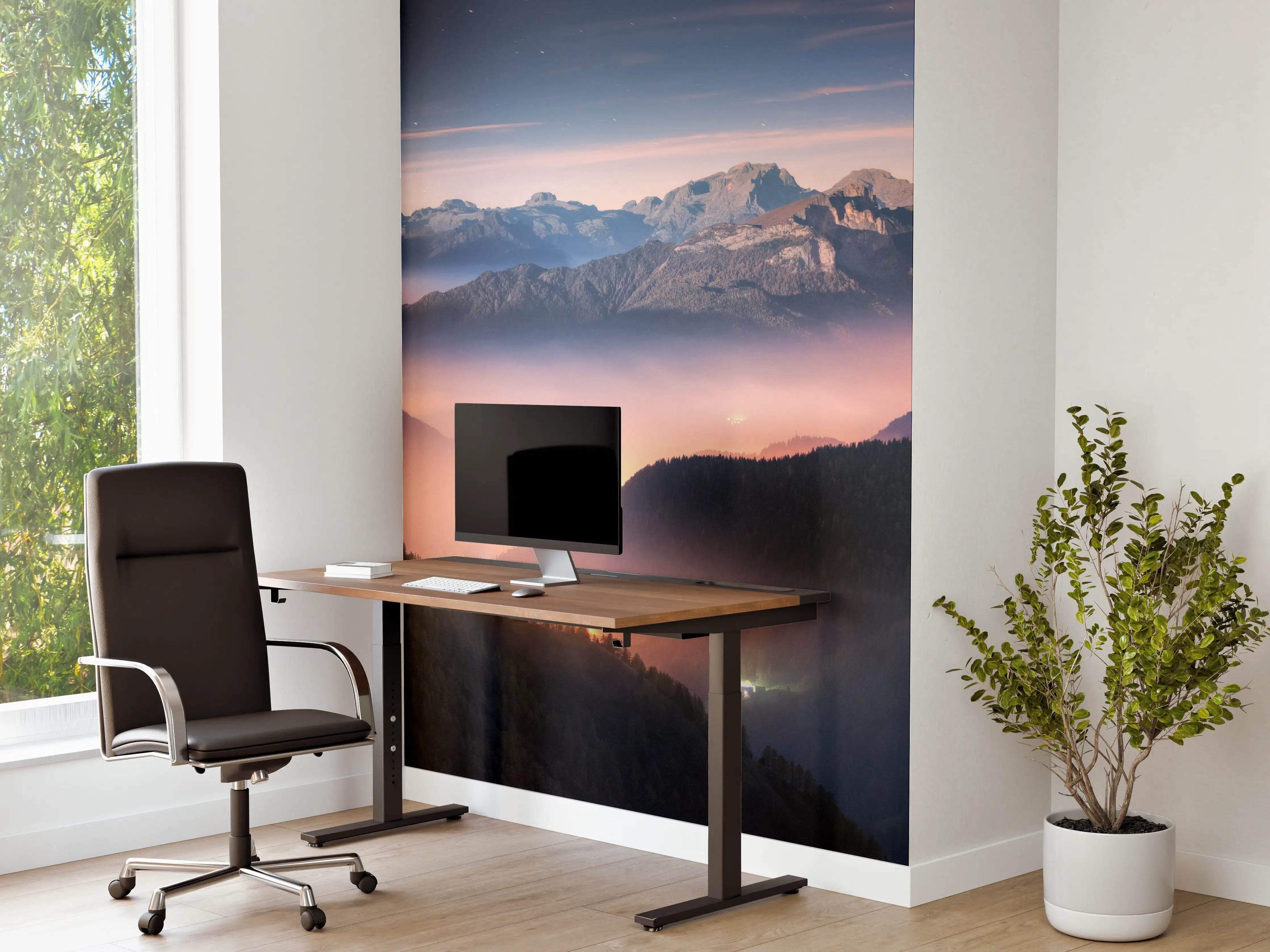 Büro Wandgestaltung - Nebliger Blick auf Dolomiten