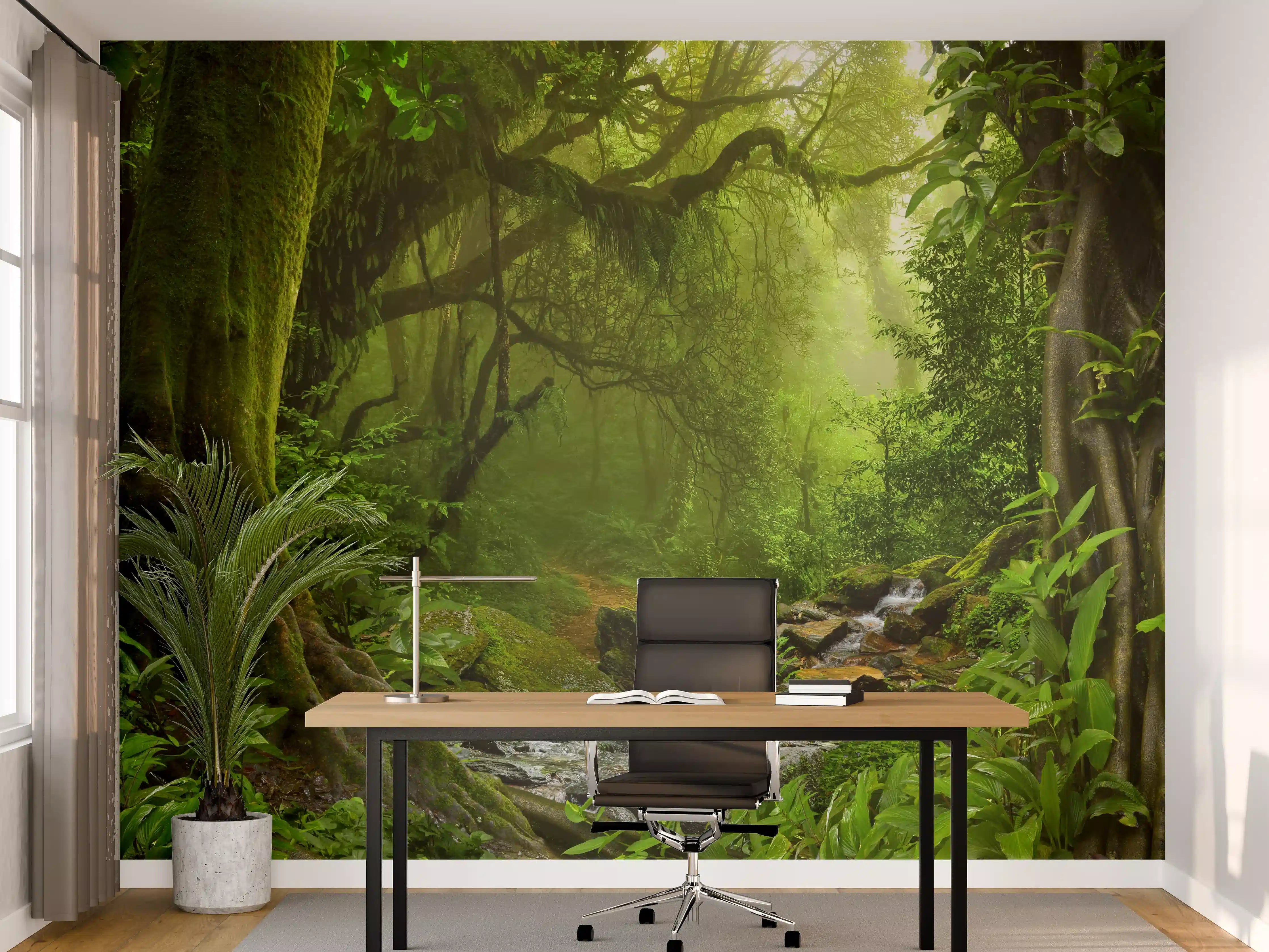 Büro Wandgestaltung - Nepal Dschungel mit Fluss