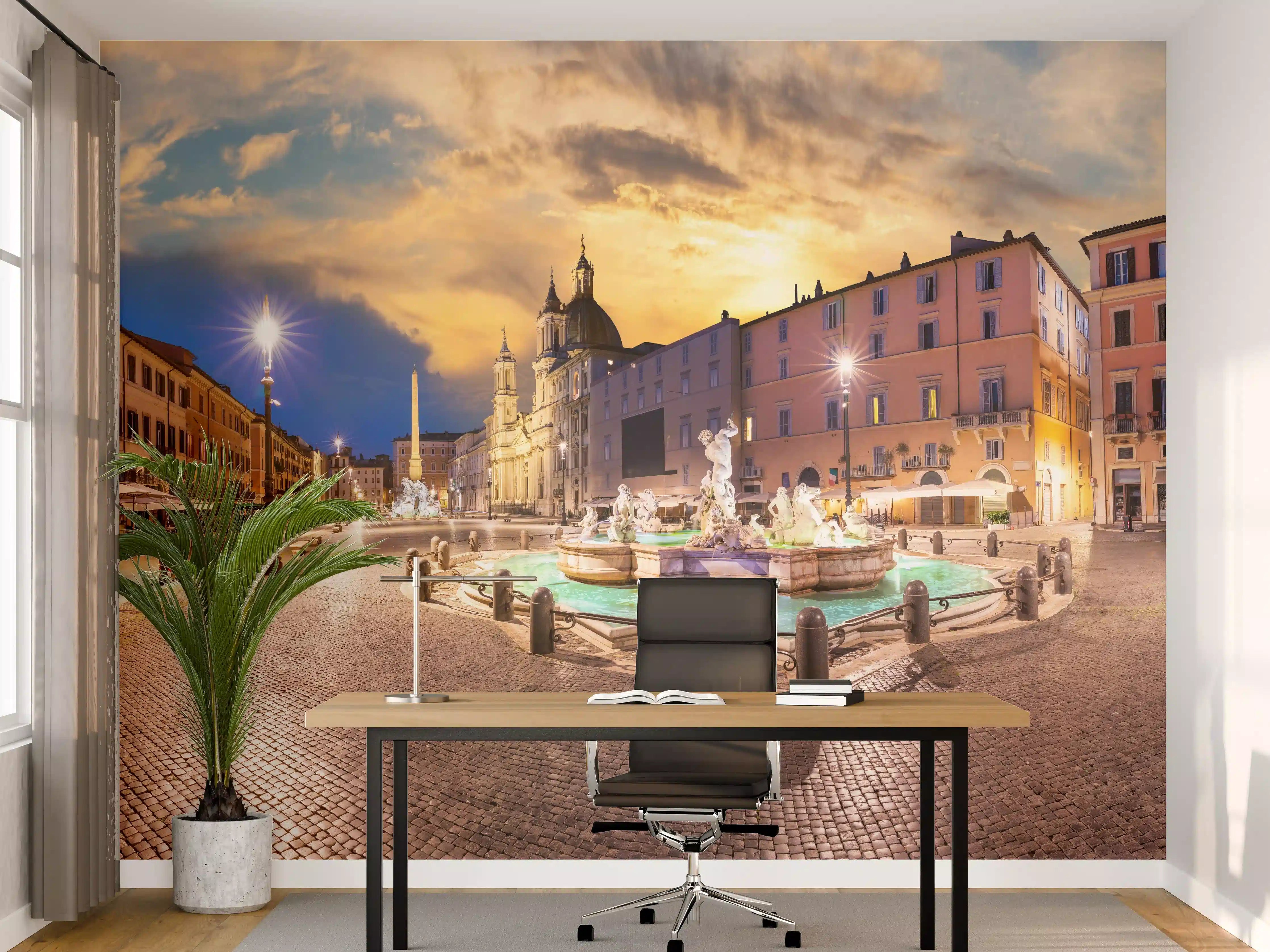 Büro Wandgestaltung - Neptunbrunnen auf der Piazza Navona