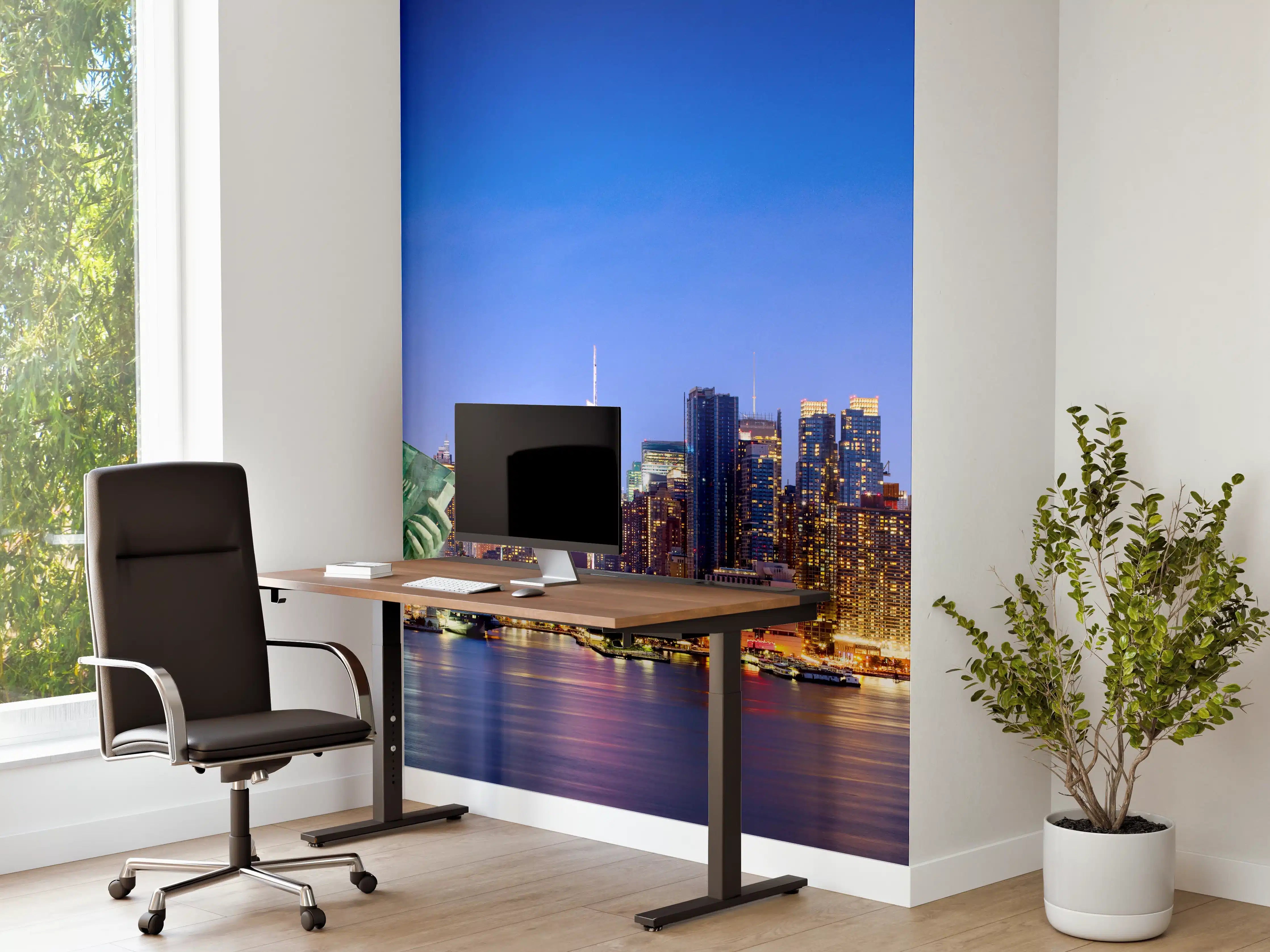 Büro Wandgestaltung - New York Skyline Blau-Türkis
