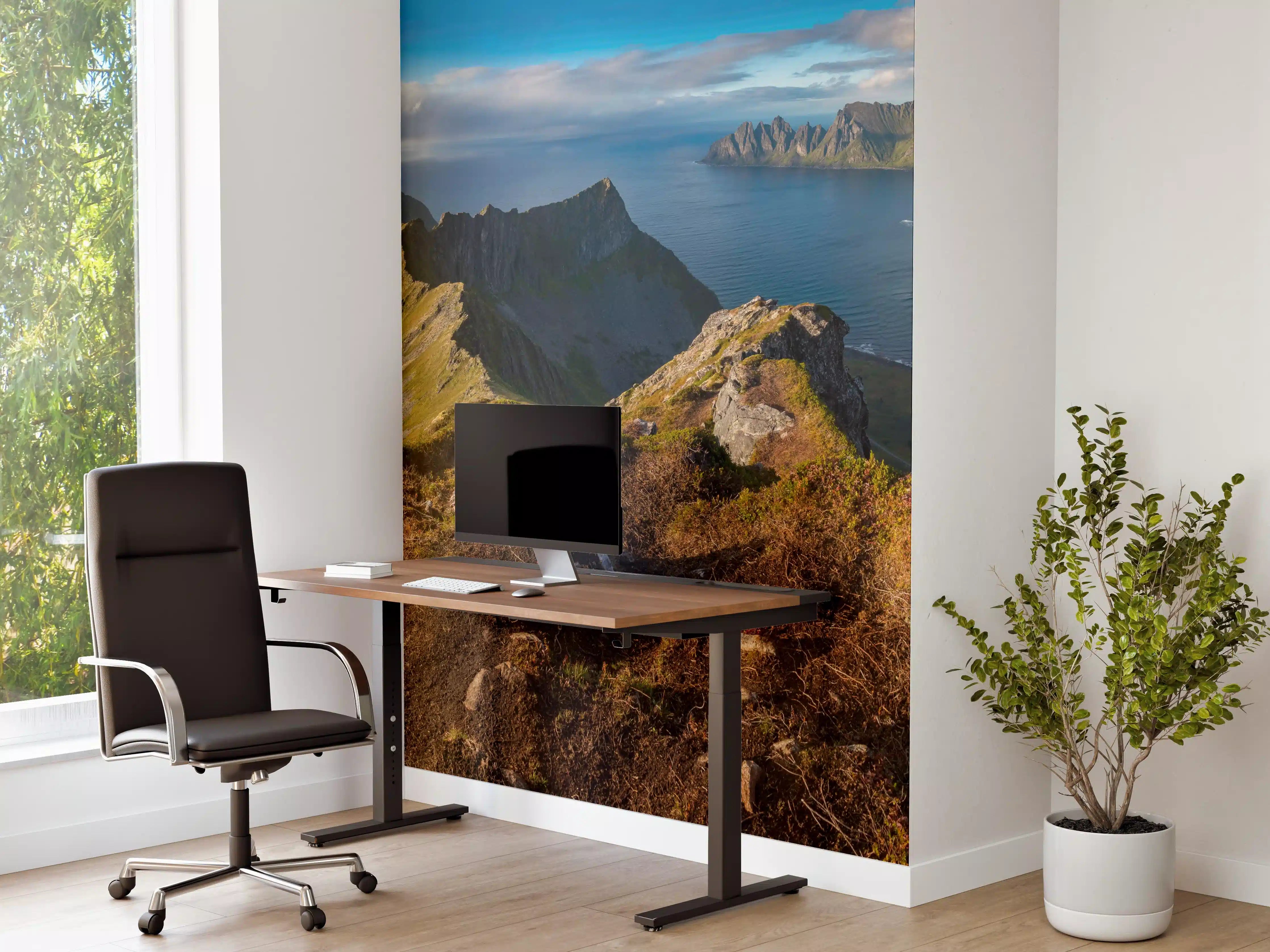 Büro Wandgestaltung - Nordisches Küstenpanorama Blau-Grün