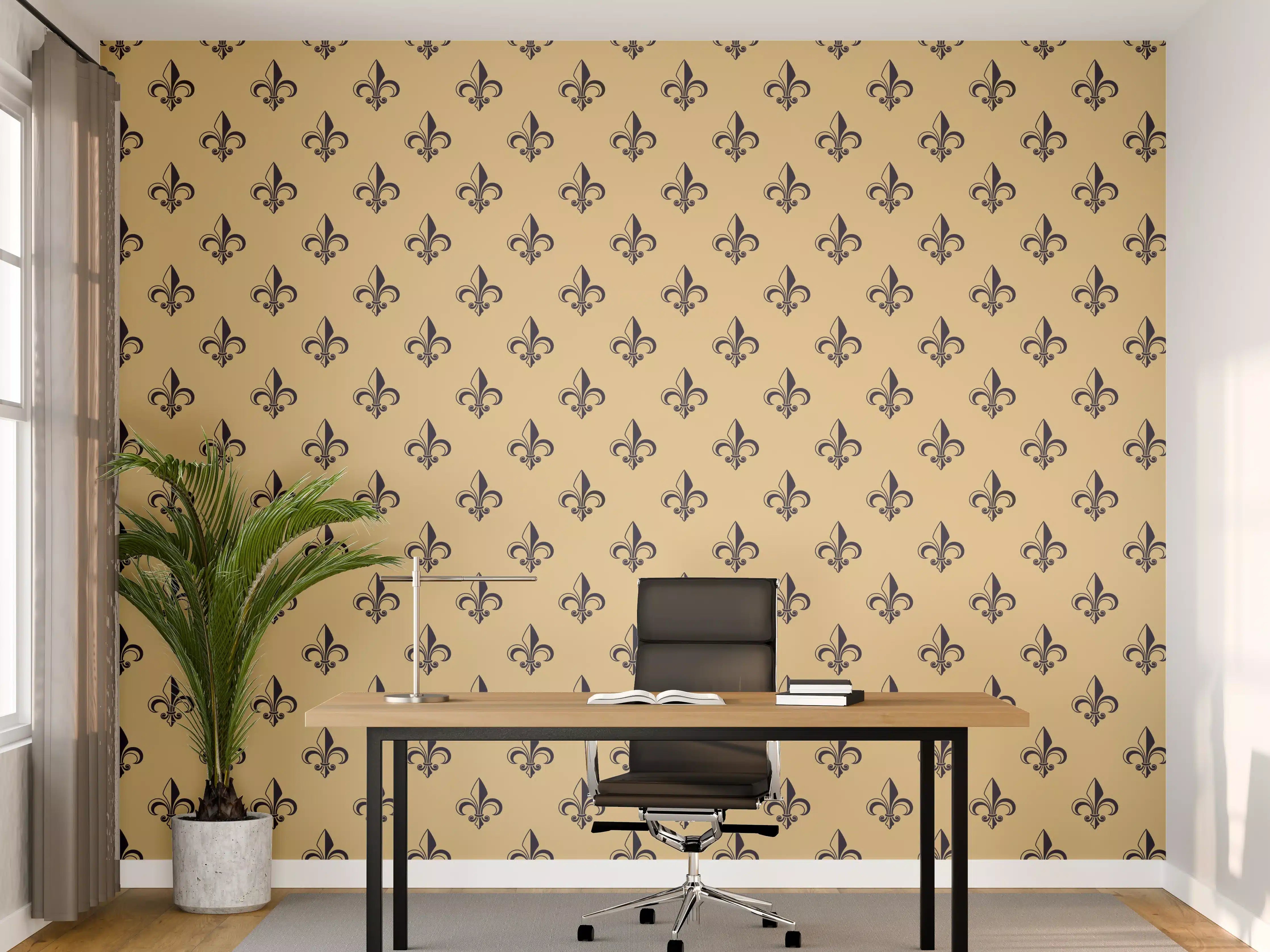 Büro Wandgestaltung - Ockerfarbenes geometrisches Muster