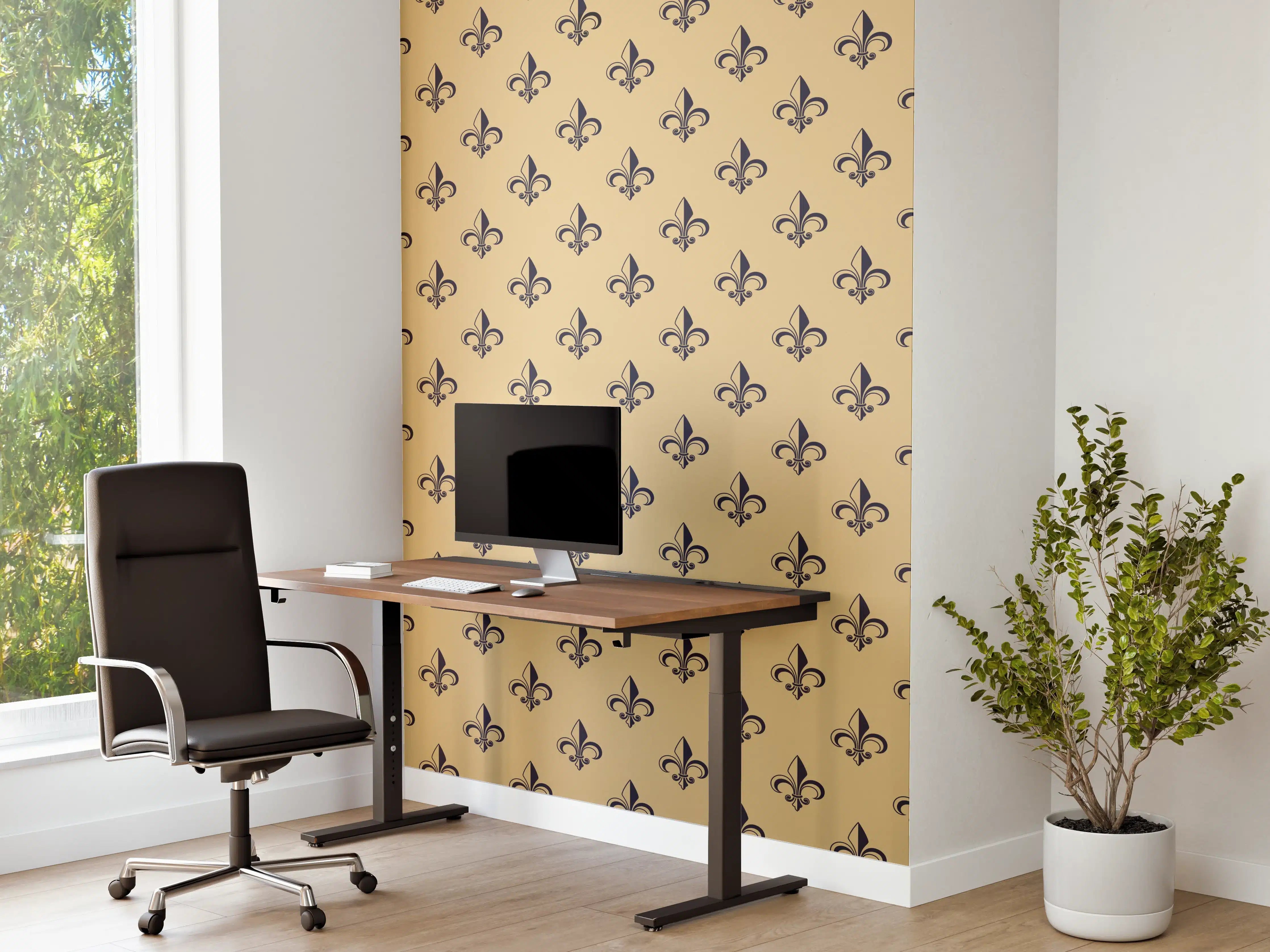 Büro Wandgestaltung - Ockerfarbenes geometrisches Muster