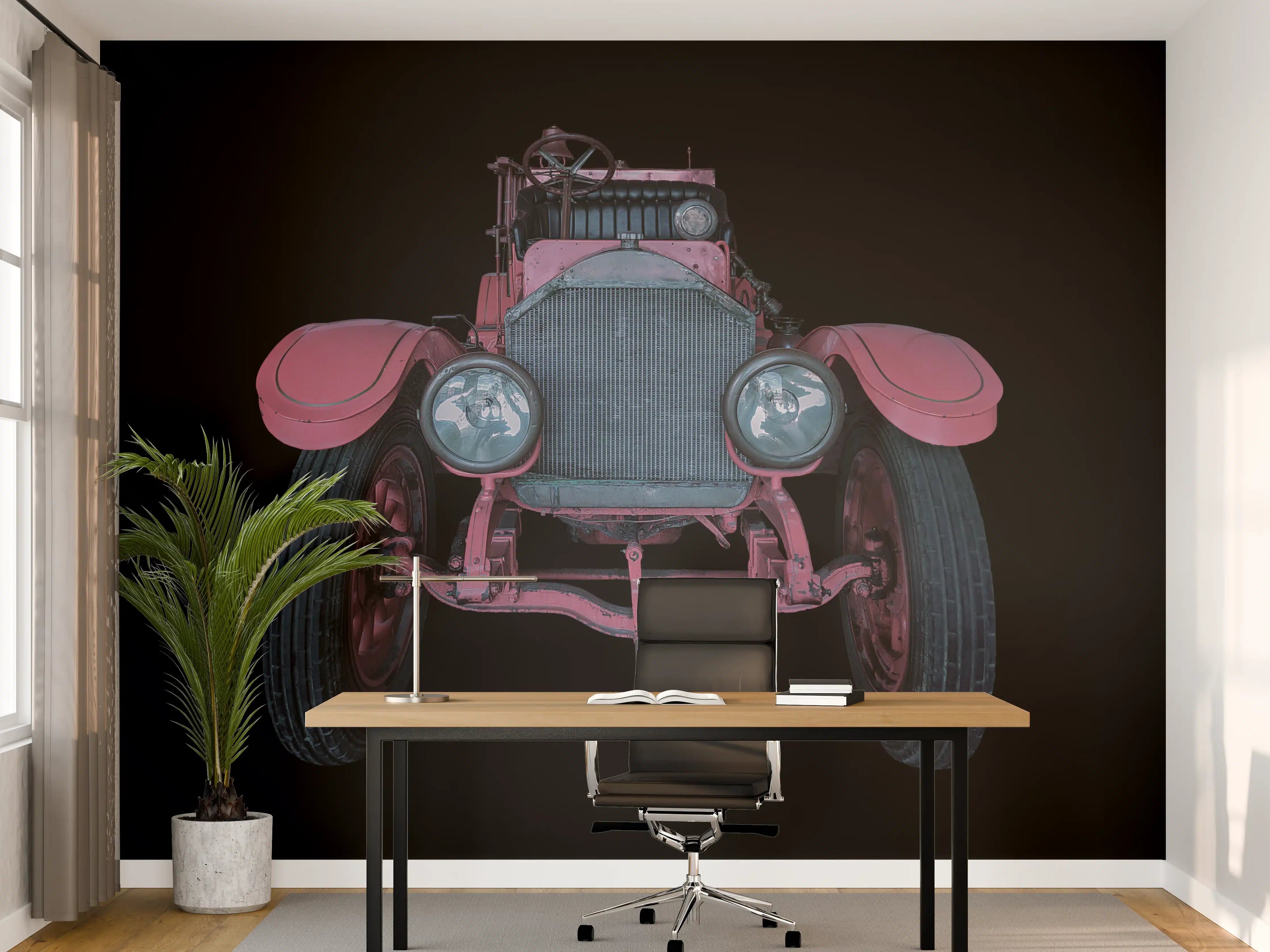 Büro Wandgestaltung - Oldtimer isoliert auf Schwarz