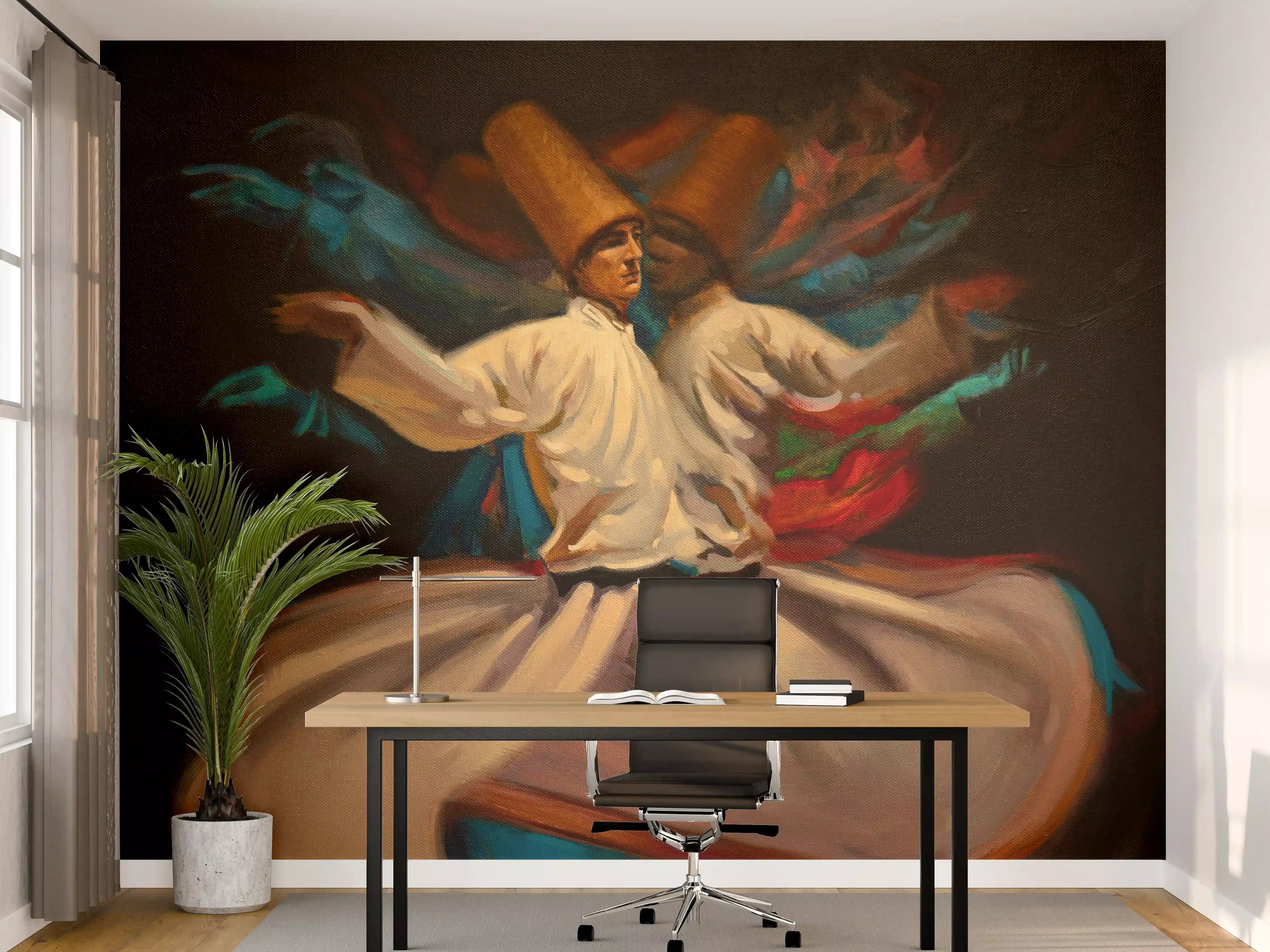 Büro Wandgestaltung - Ölgemälde - tanzender Derwisch